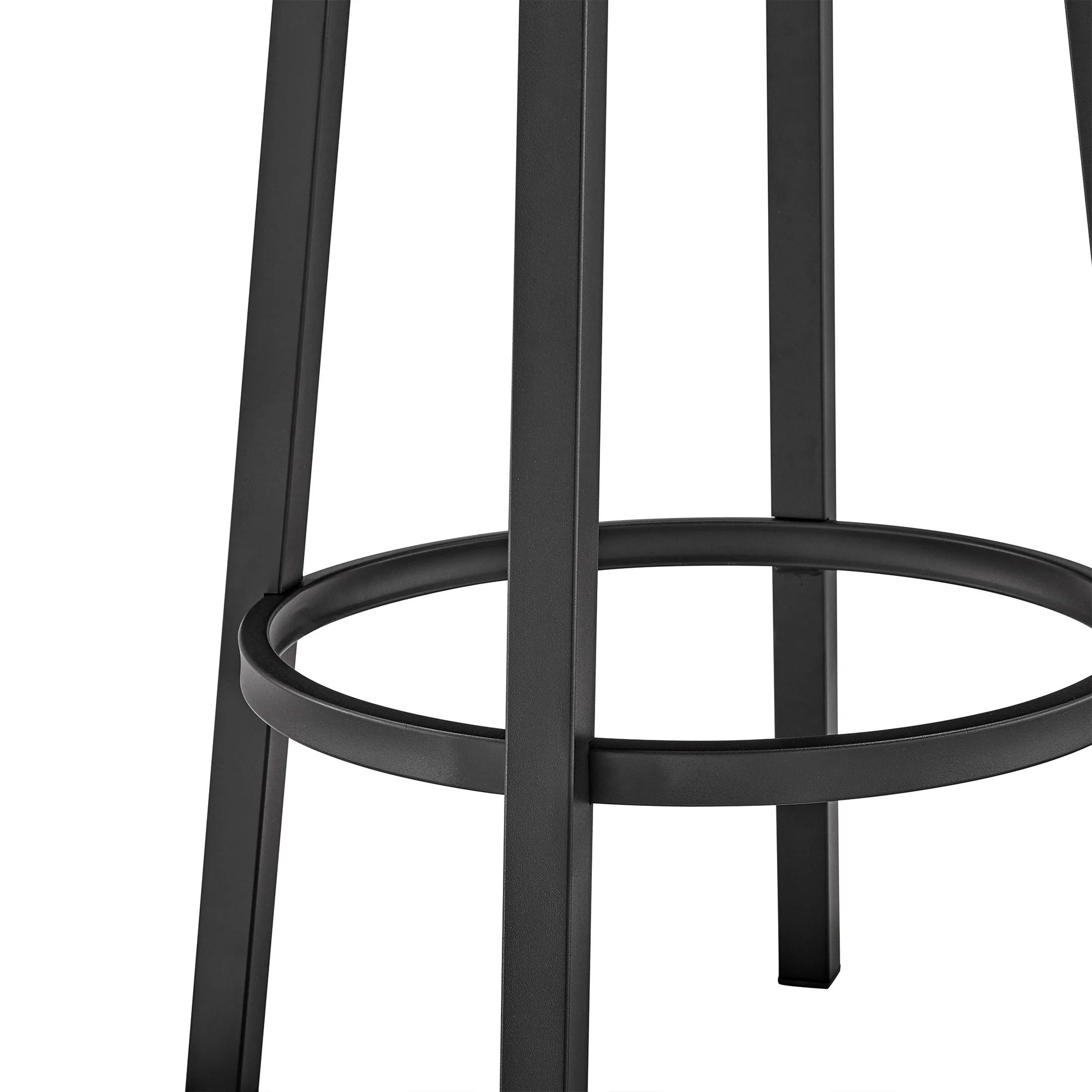 38" Gray Faux Leather And Iron Swivel Low Back Bar Height Chair By Homeroots - Image 9