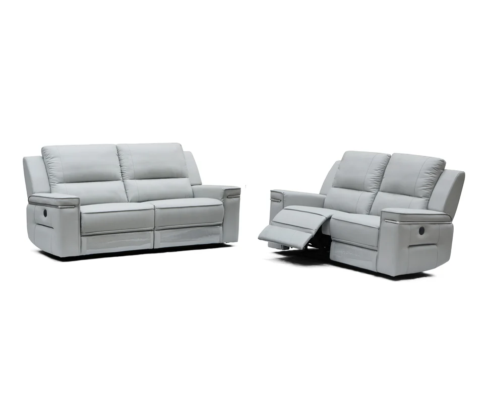 39' Grey Leatherette Foam Steel and Wood Sofa Set By Homeroots - Image 2