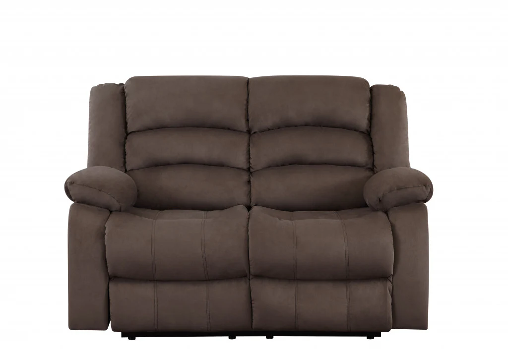 40" Contemporary Brown Fabric Loveseat By Homeroots