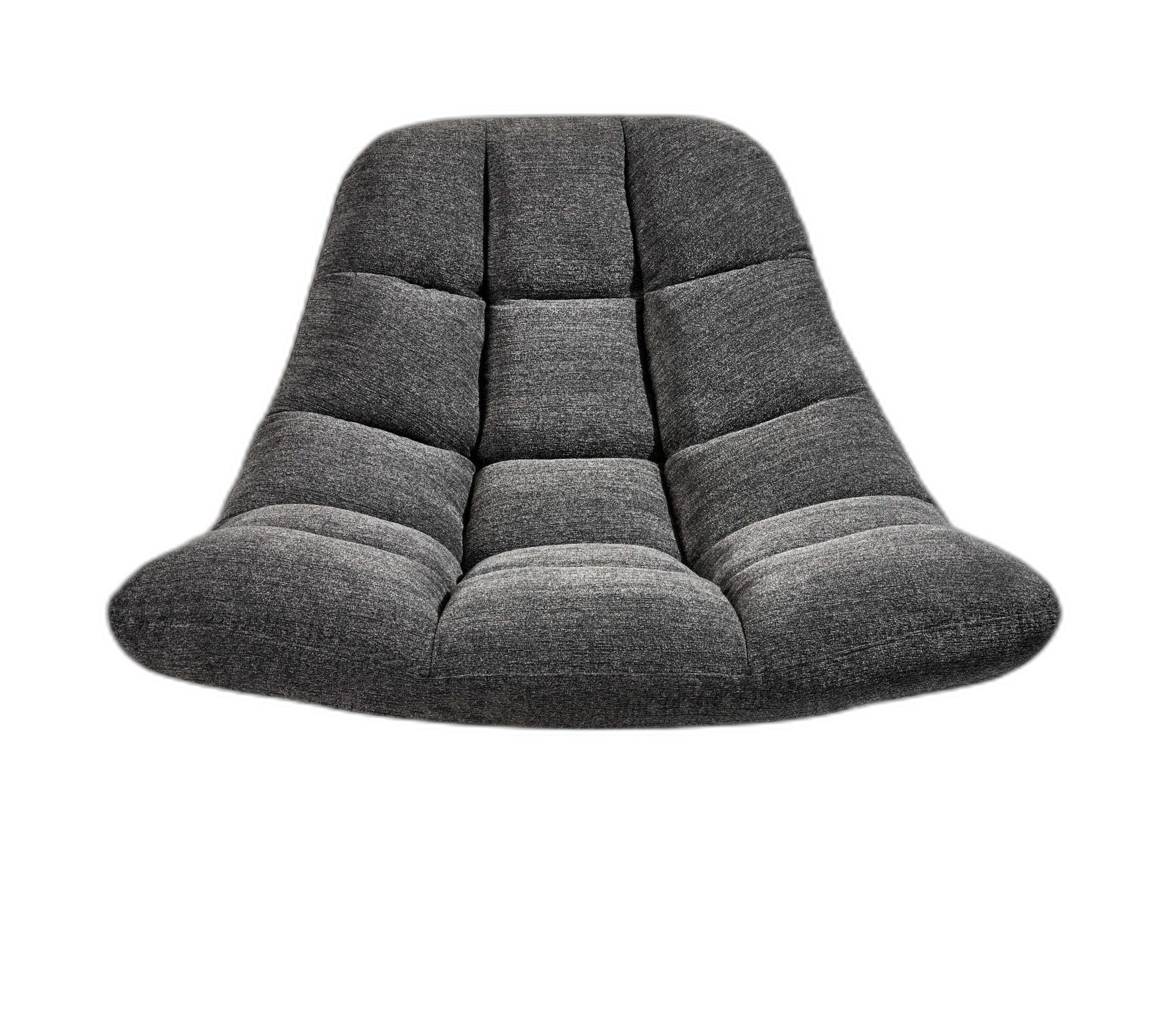40" Gray And Silver Linen Tufted Butterfly Chair By Homeroots