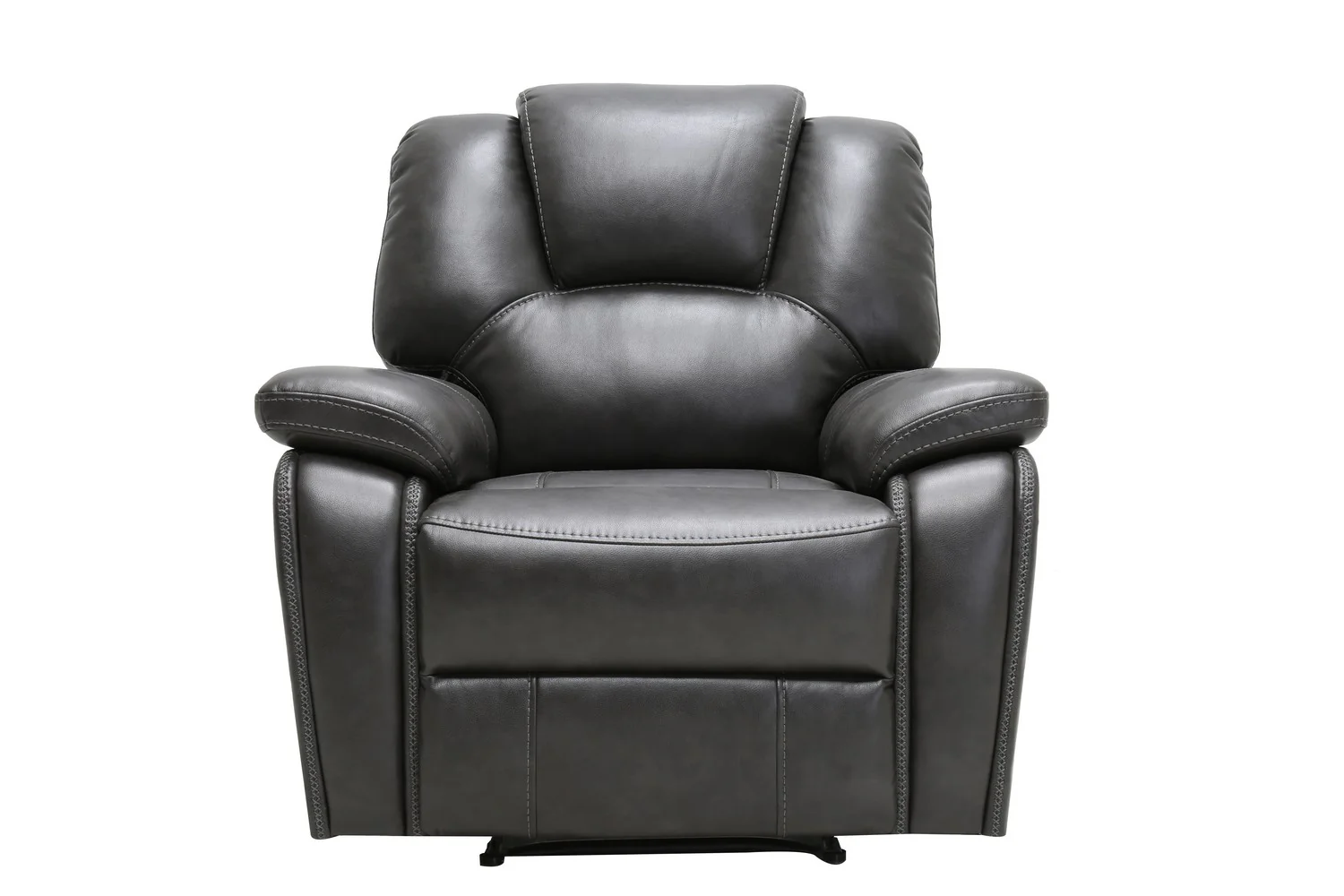 40" Grey Contemporary Leather Reclining Chair By Homeroots