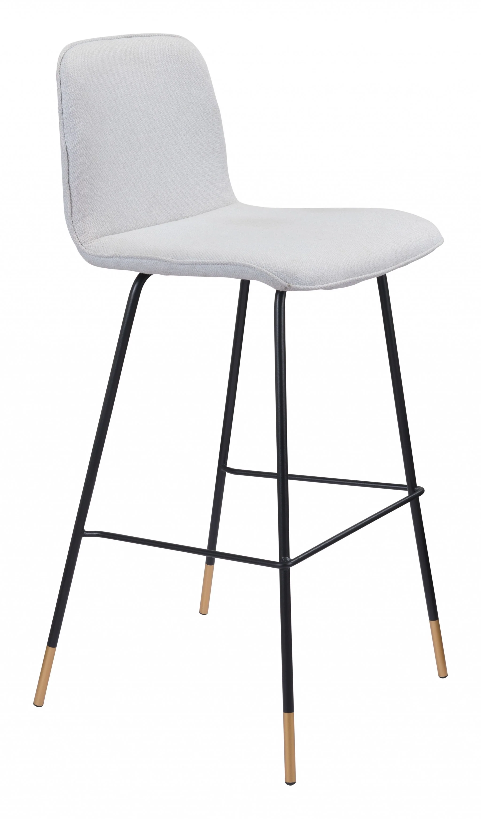 40" Light Gray Upholstered and Black Bar Height Chair With Footrest By Homeroots