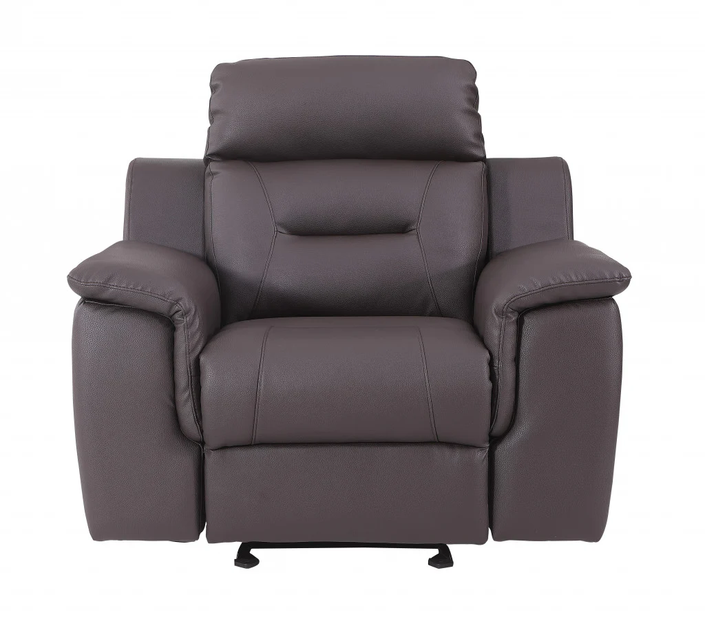 41" Brown Fascinating Leather Reclining Chair By Homeroots
