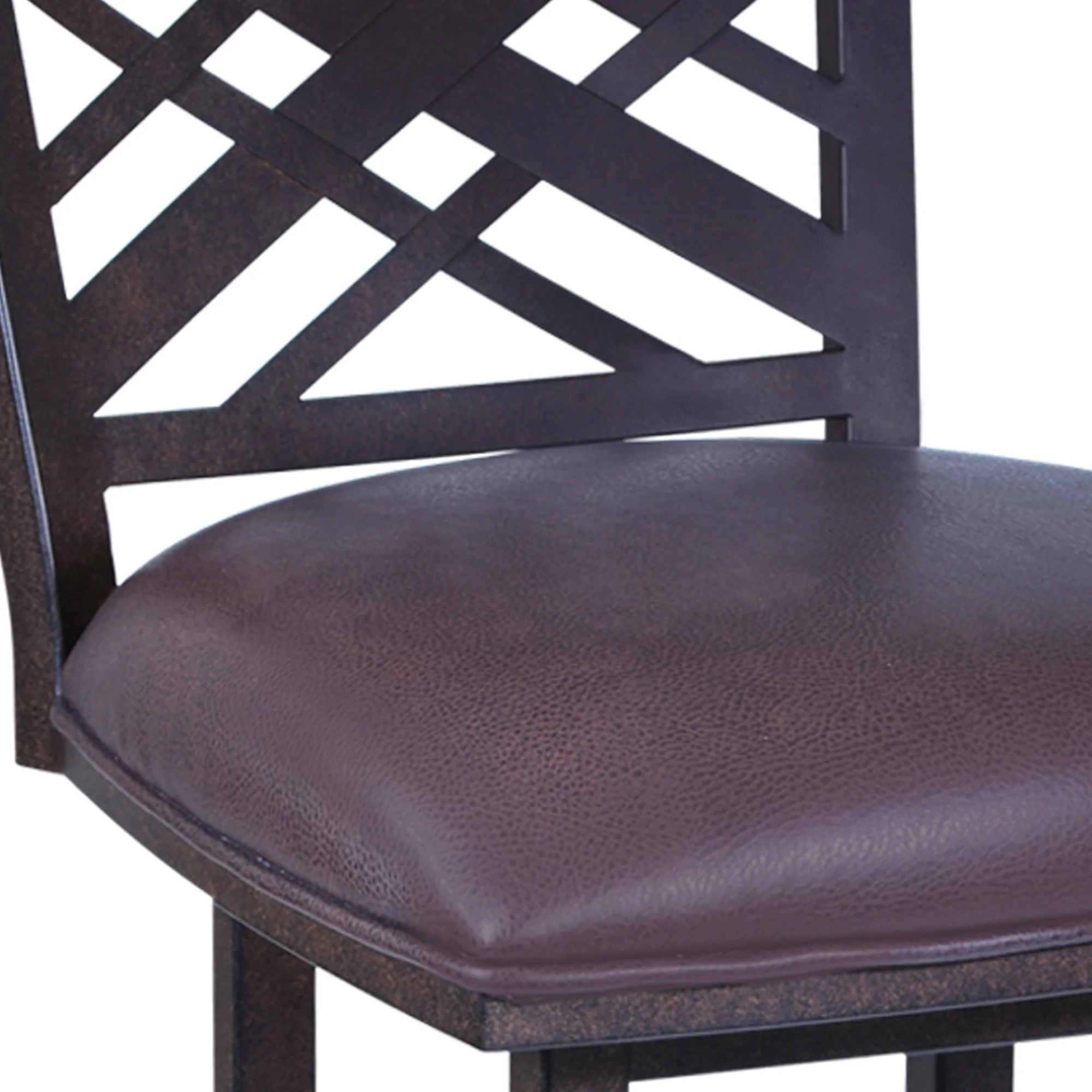 41" Brown Faux Leather And Iron Counter Height Bar Chair By Homeroots - Image 5