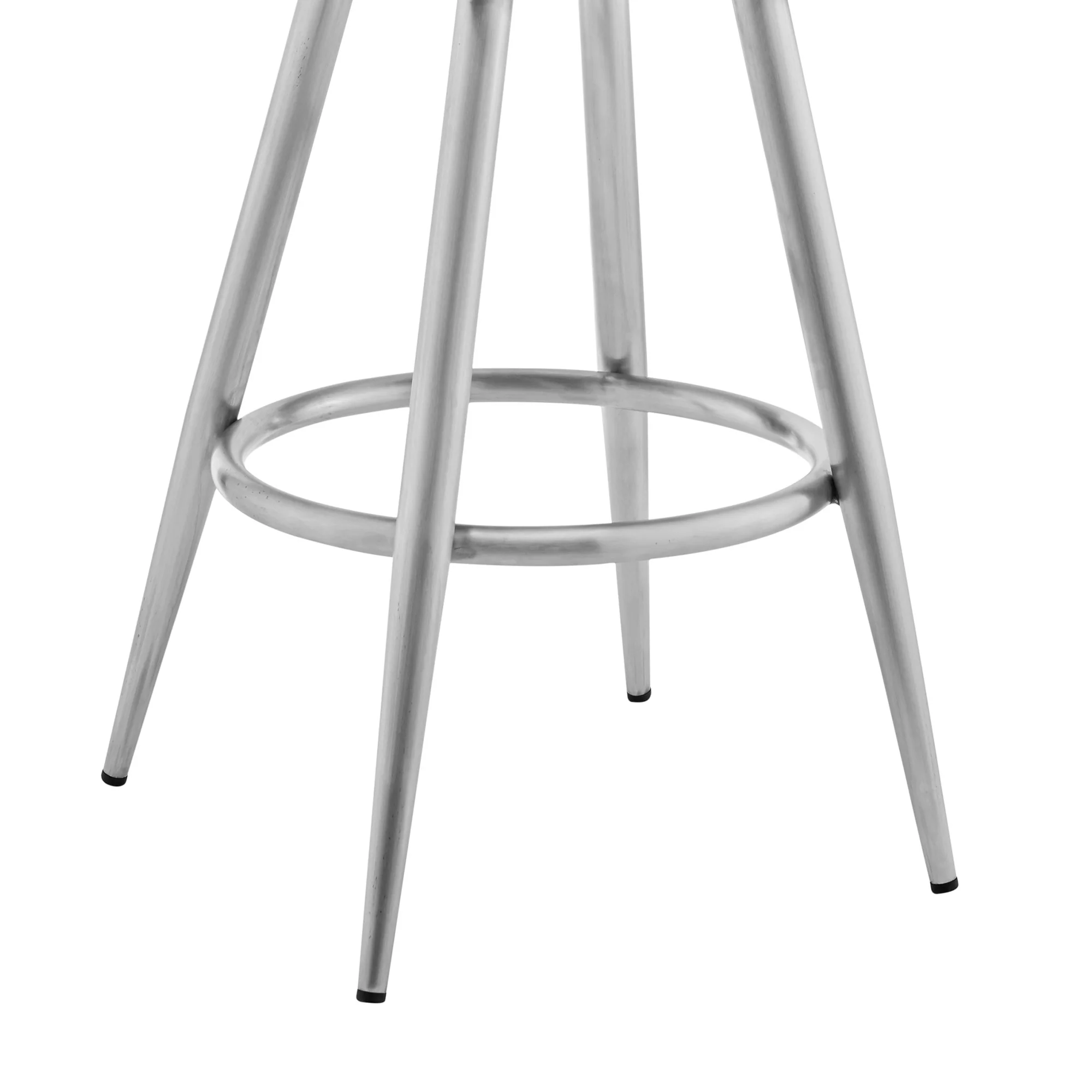41" Gray Faux Leather And Iron Swivel Counter Height Bar Chair By Homeroots - Image 6