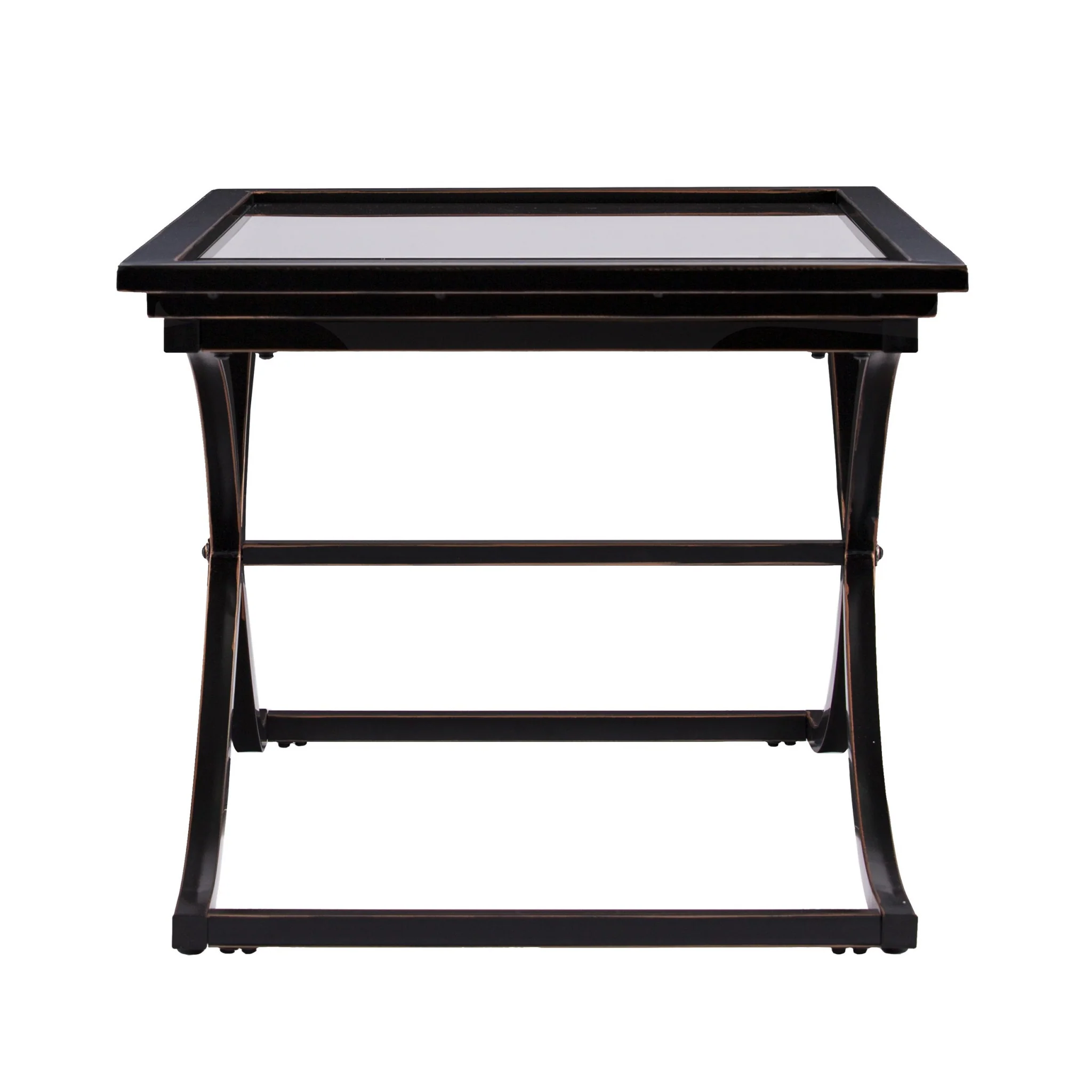 42" Black Glass And Metal Rectangular Coffee Table By Homeroots - 402094 - Image 5