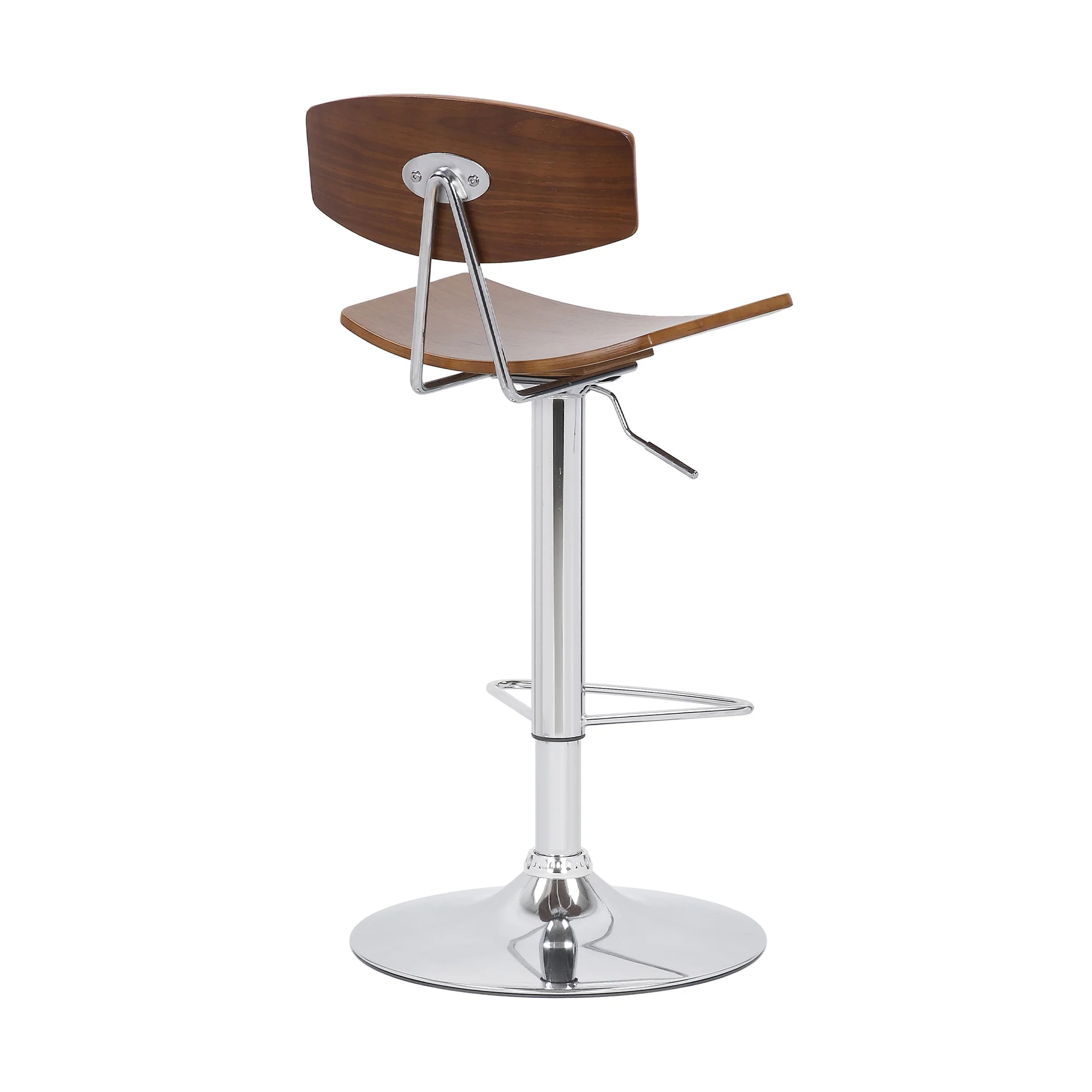 42" Silver and Walnut Adjustable Height Bar Chair By Homeroots - Image 5