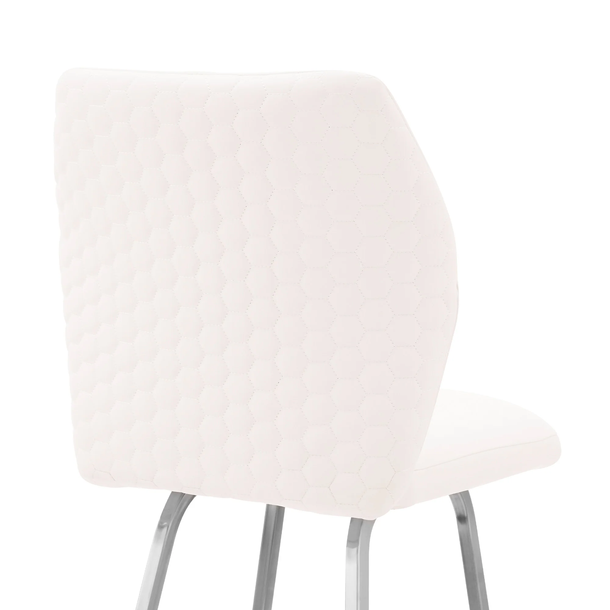 42" White Faux Leather And Iron Bar Height Chair By Homeroots - Image 8