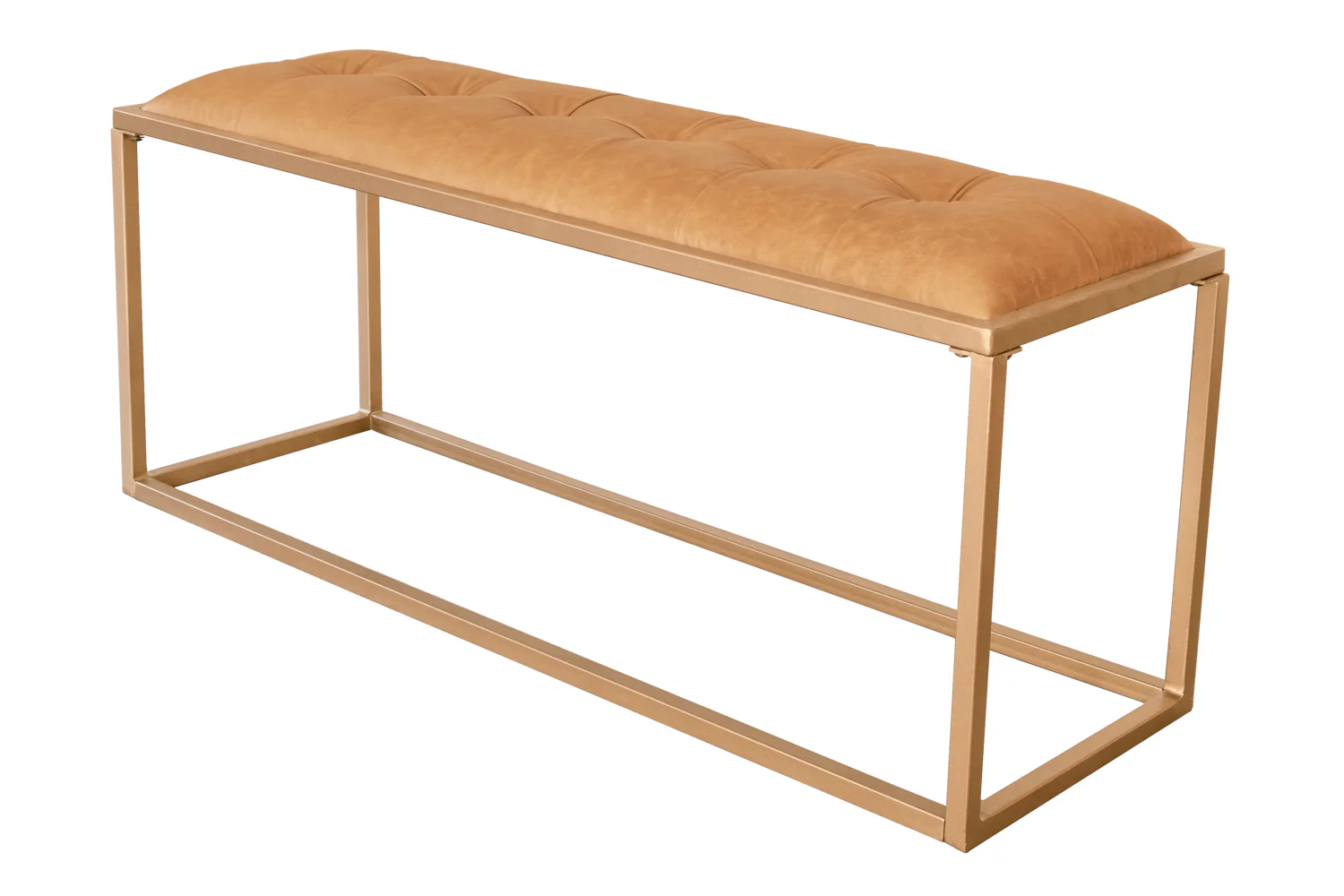 43" Brown And Gold Upholstered Upholstery Bedroom Bench By Homeroots