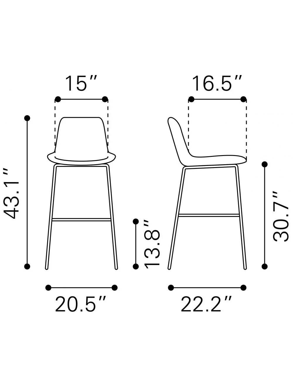 43" Red Steel Low Back Chair With Footrest By Homeroots - Image 9
