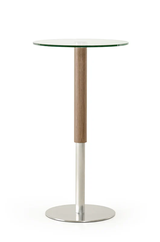 44' Veneer Glass and Steel Round Bar Table By Homeroots