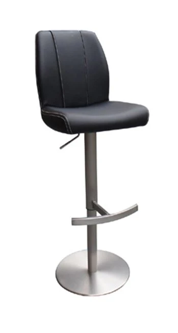 45' Black Leatherette And Steel Bar Stool By Homeroots - 282879
