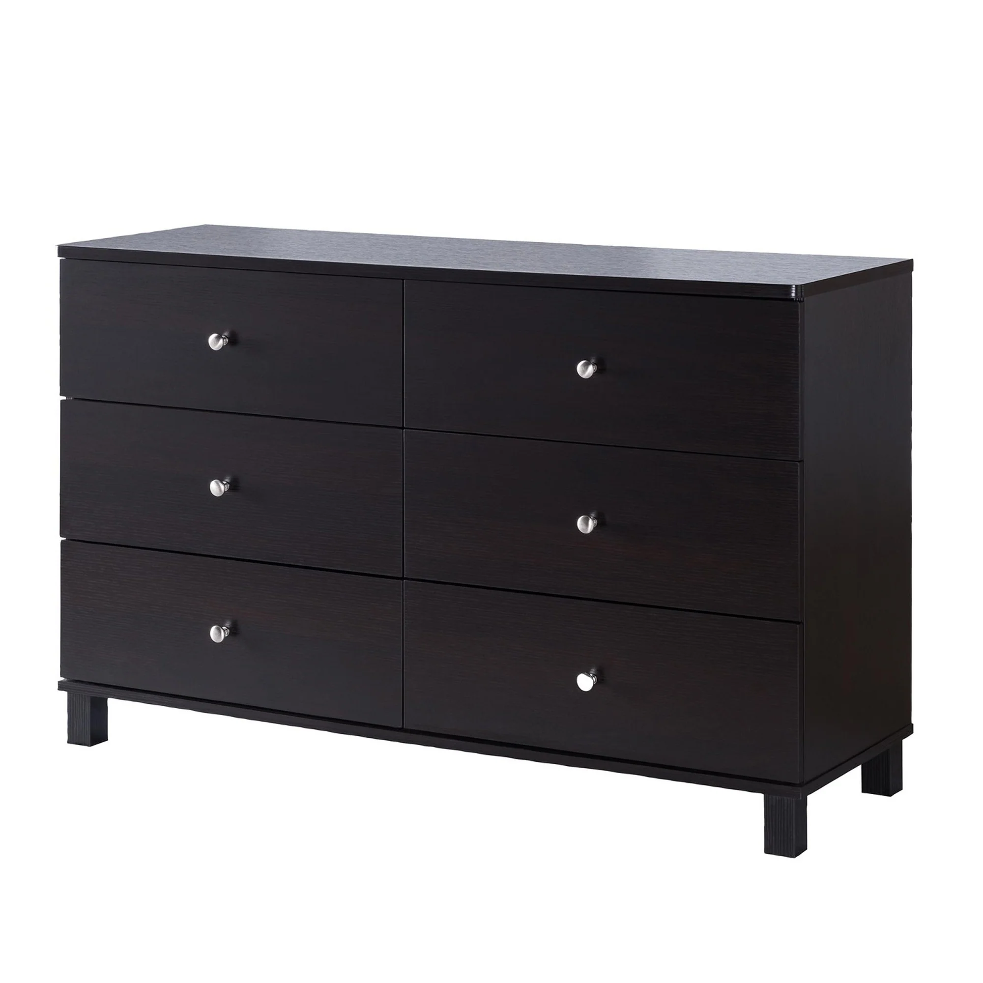 47.25 Inches 6 Drawer Dresser With Straight Legs Dark Brown By Benzara