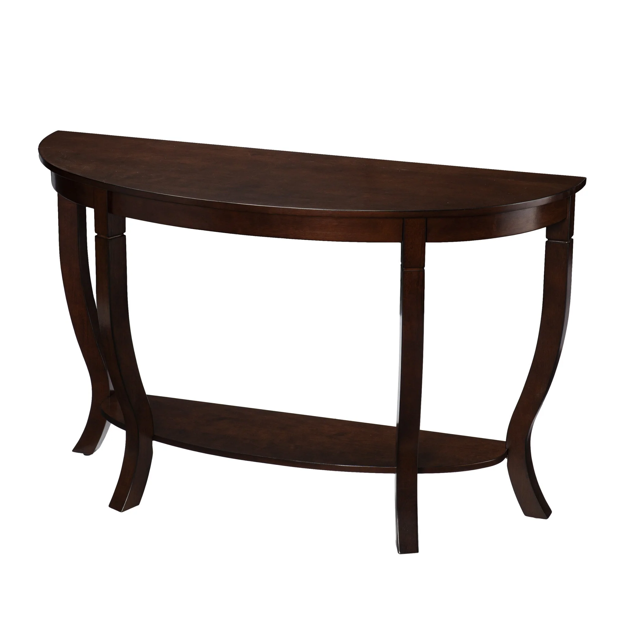 48" Brown Half Circle Console Table With Storage By Homeroots