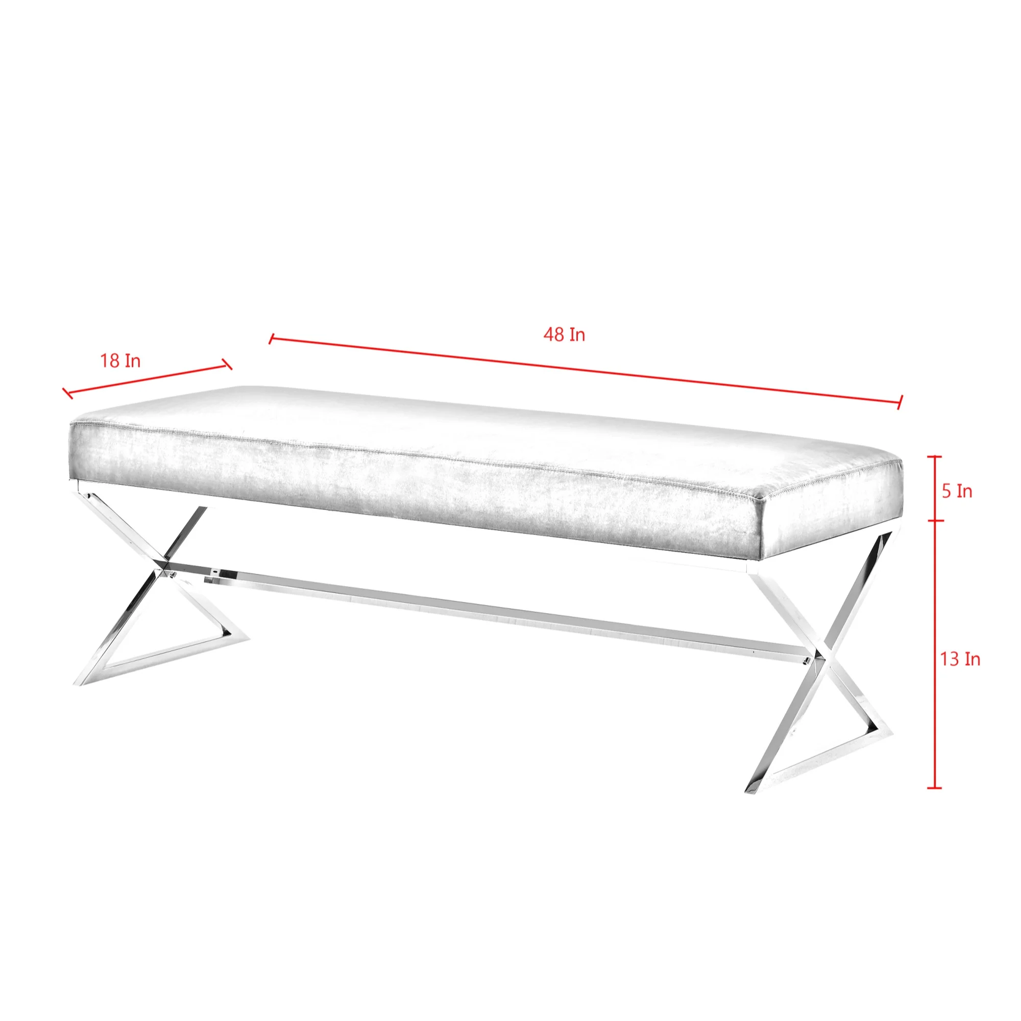 48" White And Gold Upholstered Faux Fur Bench By Homeroots - Image 8