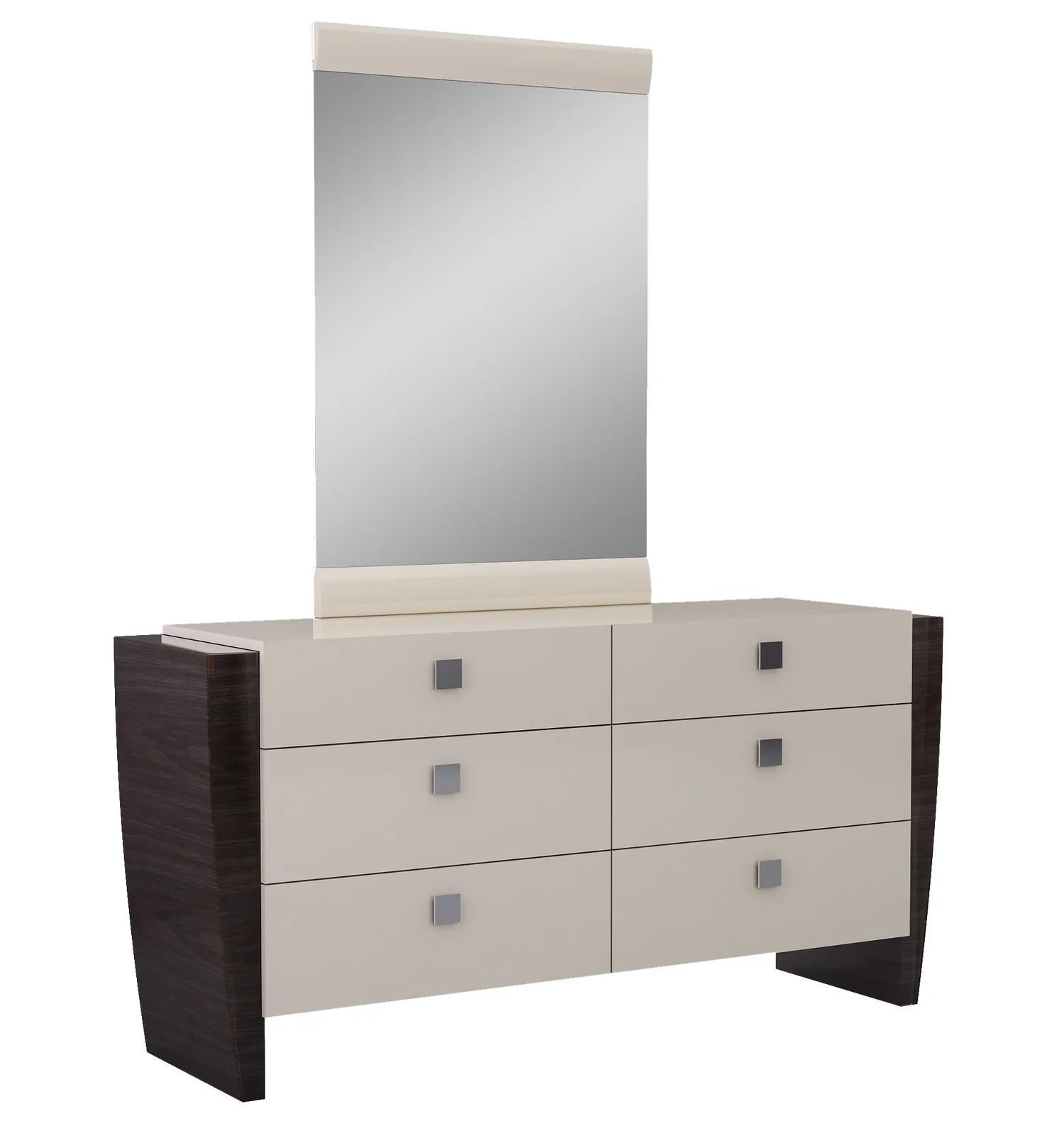 4Pc Eastern King Modern Beige High Gloss Bedroom Set By Homeroots - Image 4