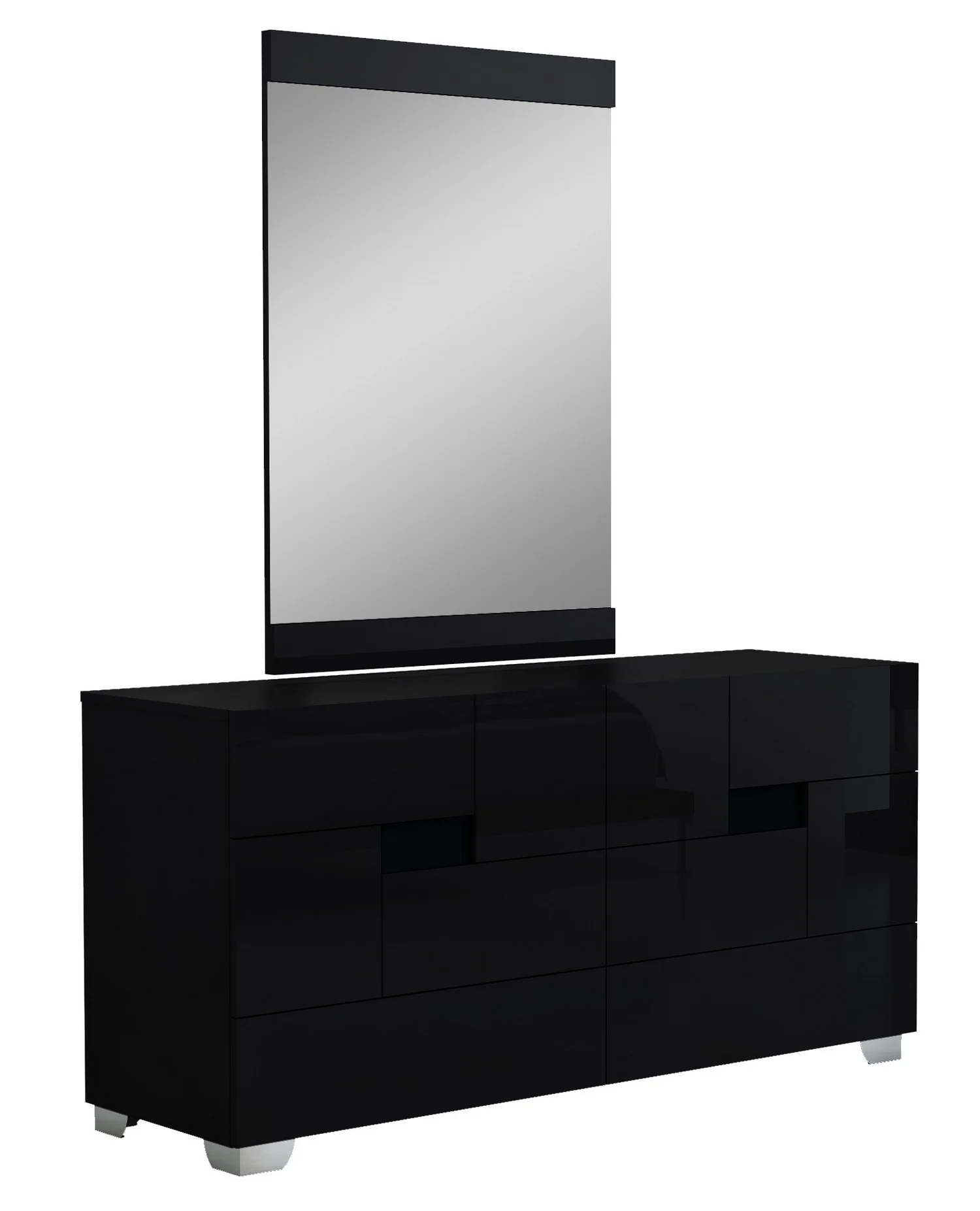 4Pc Eastern King Modern Black High Gloss Bedroom Set By Homeroots - Image 5