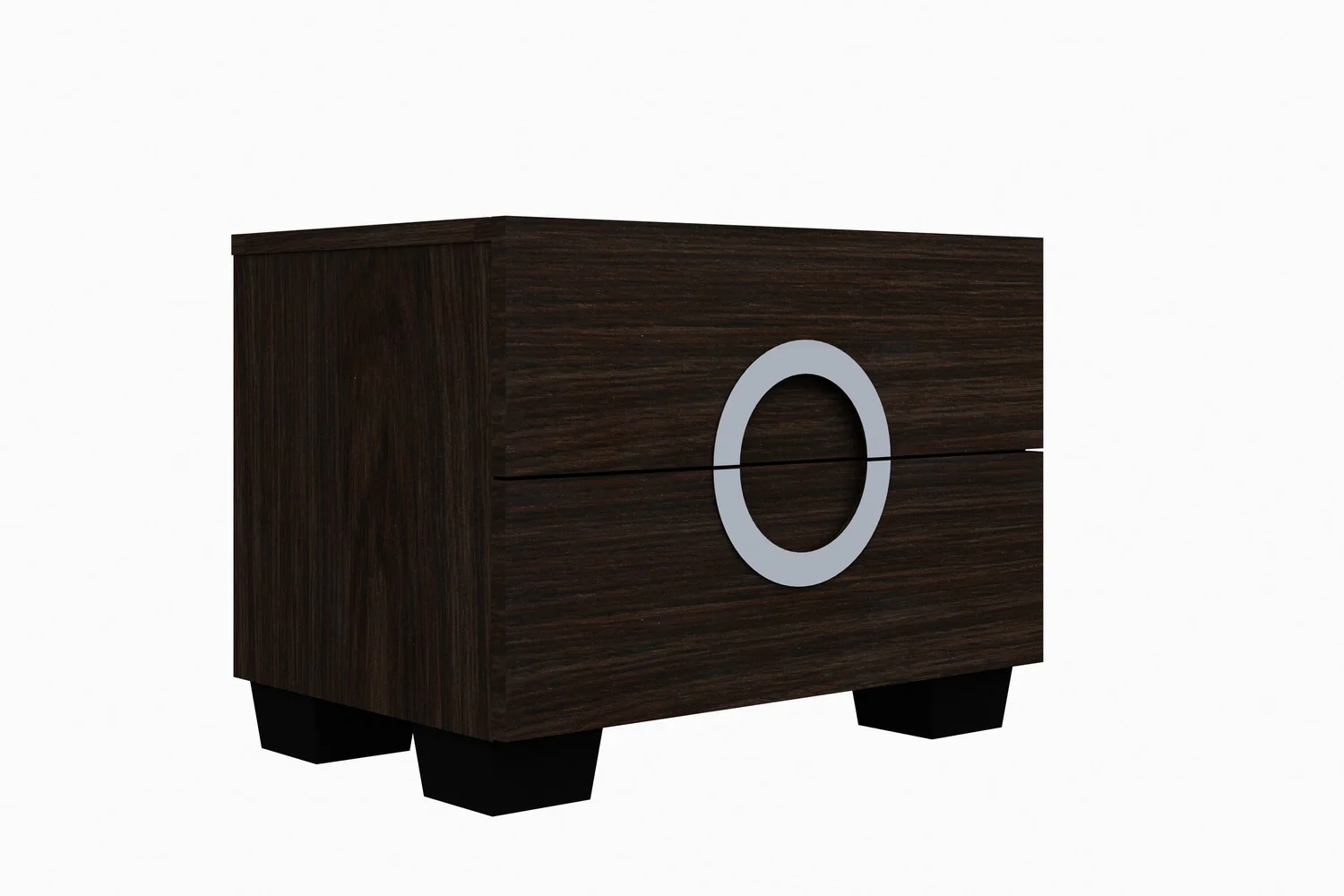 4Pc Queen Modern Wenge High Gloss Bedroom Set By Homeroots - 343992 - Image 4