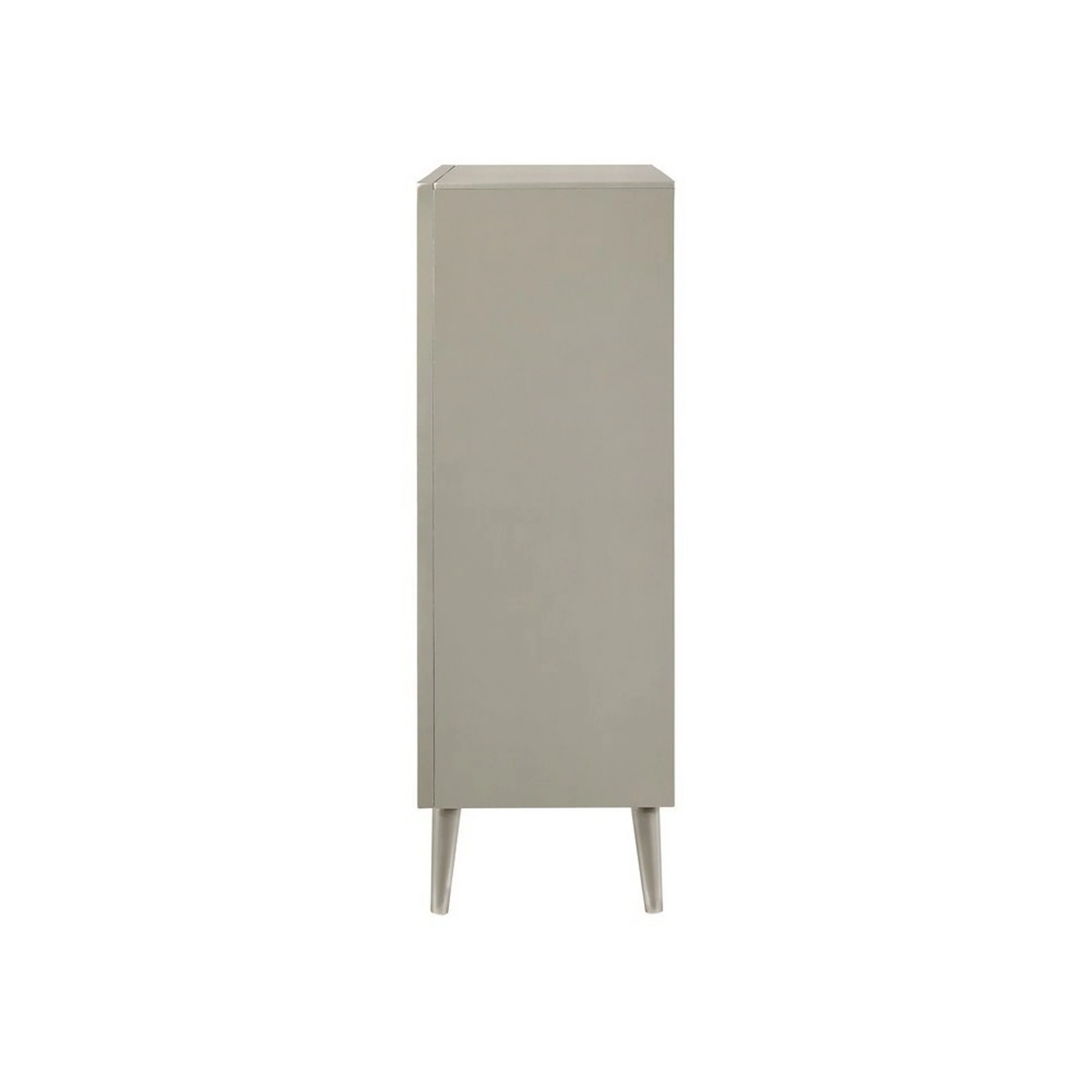 5 Drawer Contemporary Chest With Bar Handles And Splayed Legs, Silver By Benzara - Image 3