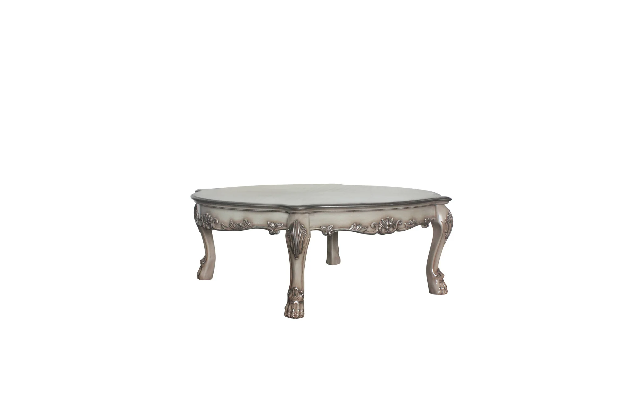 54" Vintage Bone White Solid Wood Rectangular Coffee Table By Homeroots