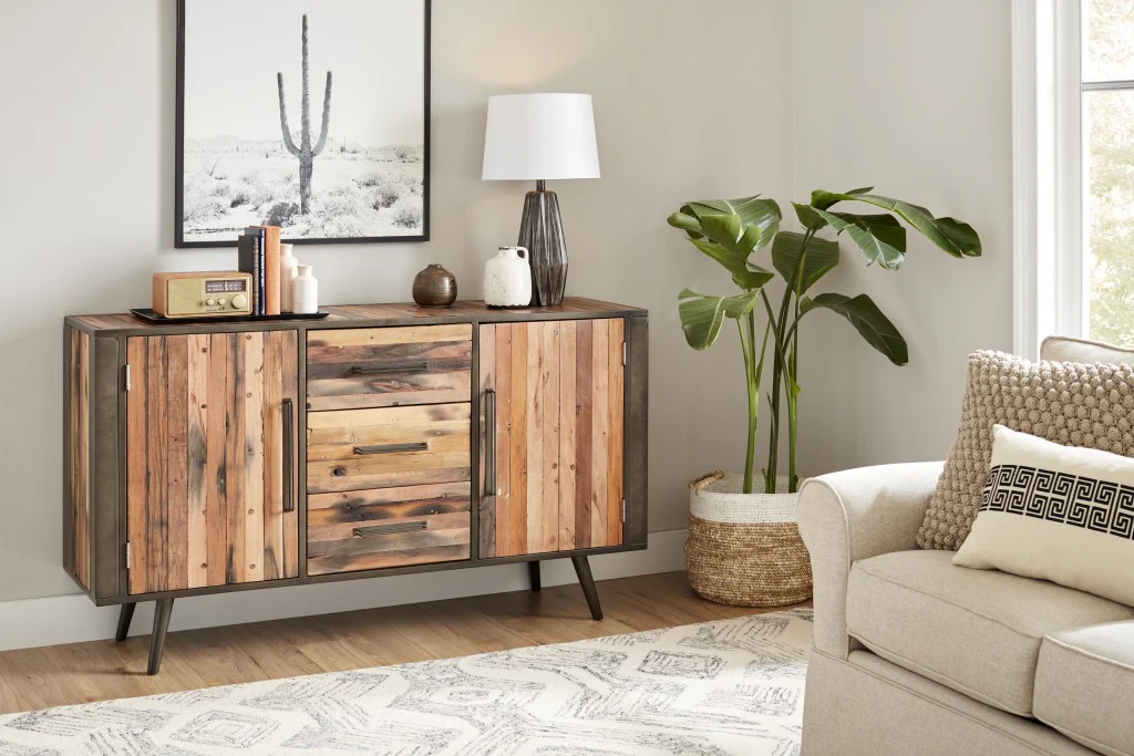 63" Modern Rustic Natural Buffet Server By Homeroots