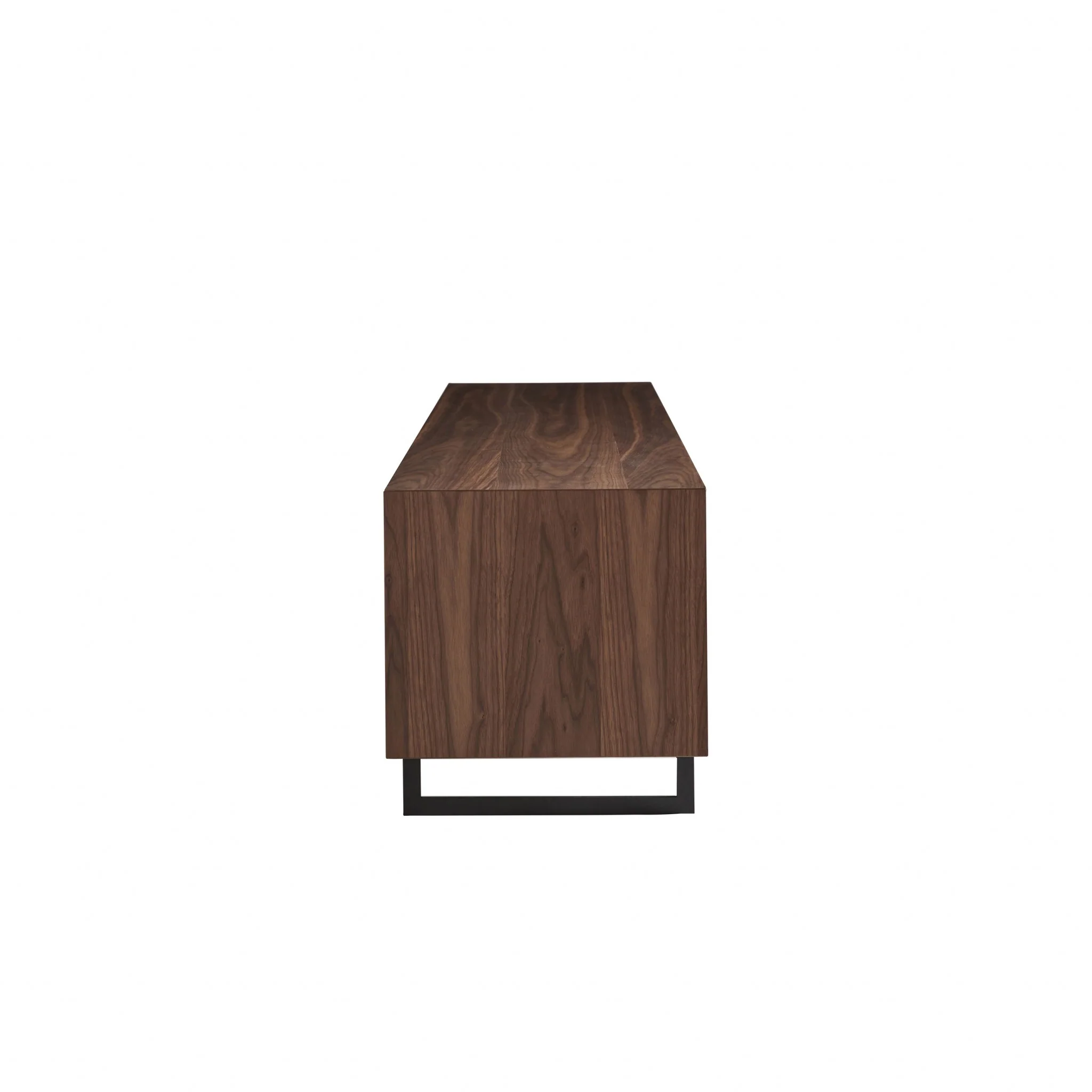 71" Media TV Stand in Walnut and Dark Gray By Homeroots - Image 3