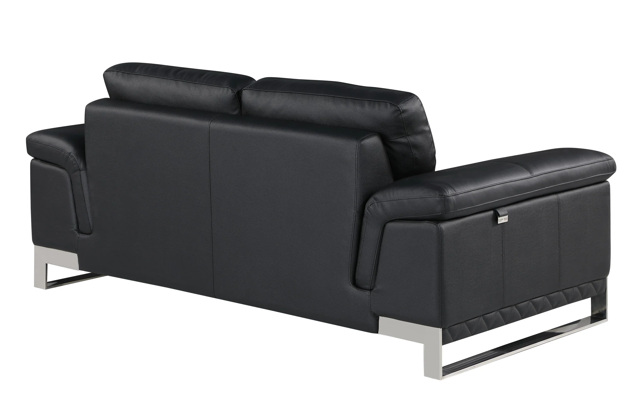 73'" X 39'"  X 32'" Modern Black Leather Sofa And Loveseat By Homeroots