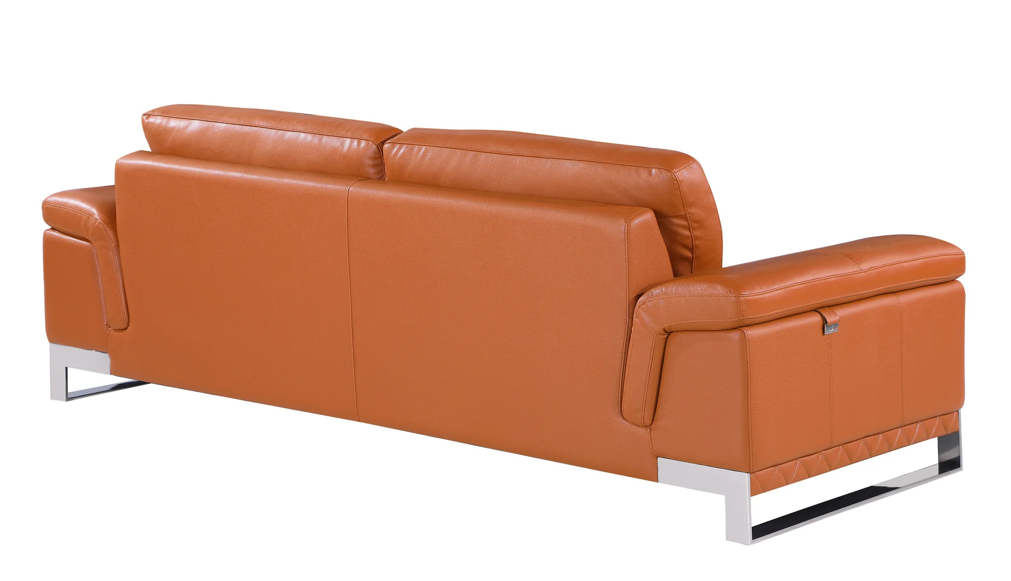 73'" X 39'"  X 32'" Modern Camel Leather Sofa And Loveseat By Homeroots - Image 4