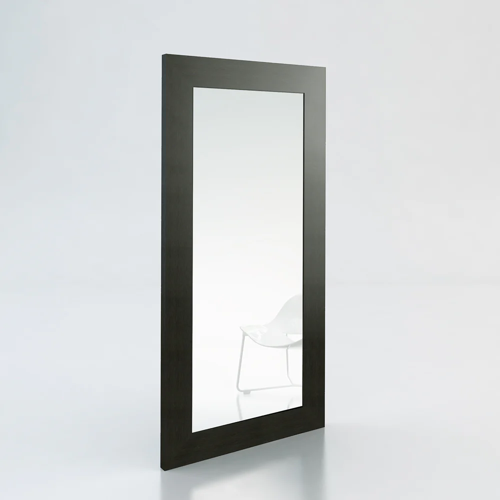79" Wenge MDF Veneer and Glass Mirror By Homeroots