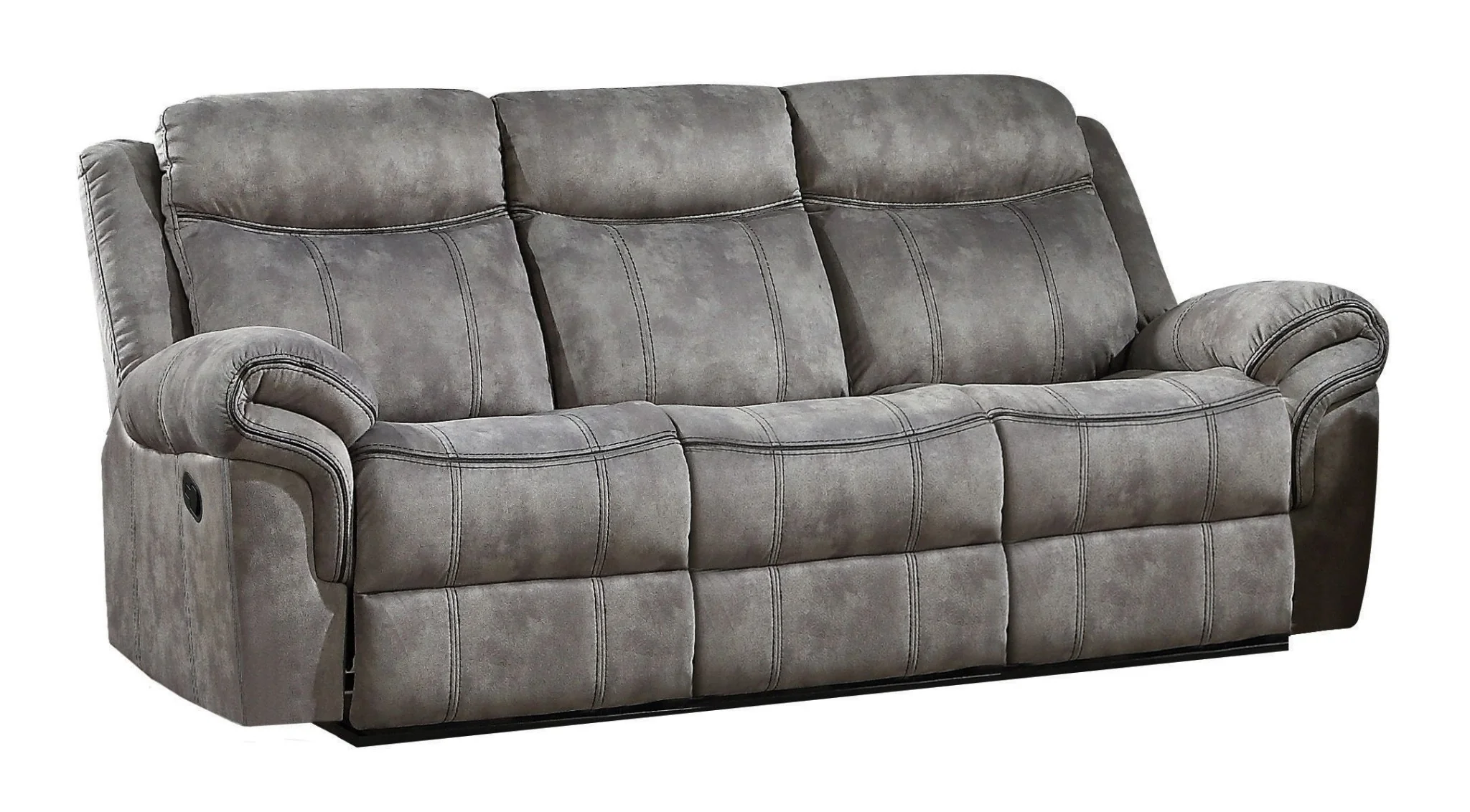 87" Gray Velvet And Black Usb Sofa By Homeroots