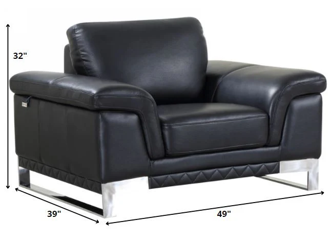 96" Lovely Black Leather Sofa Set By Homeroots