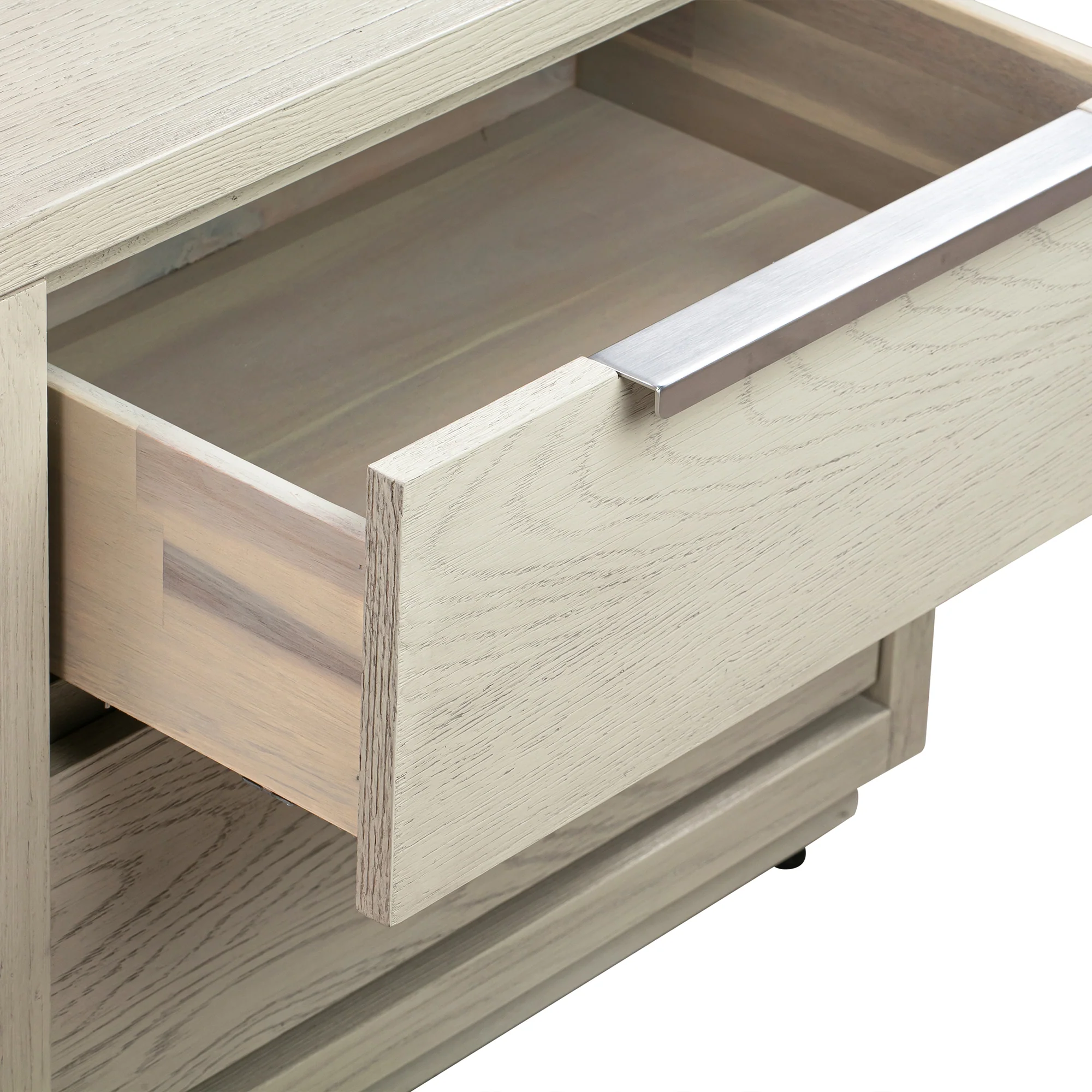 Abbey King 3 Piece Bedroom Set in Grey Oak Wood By Armen Living - Image 8