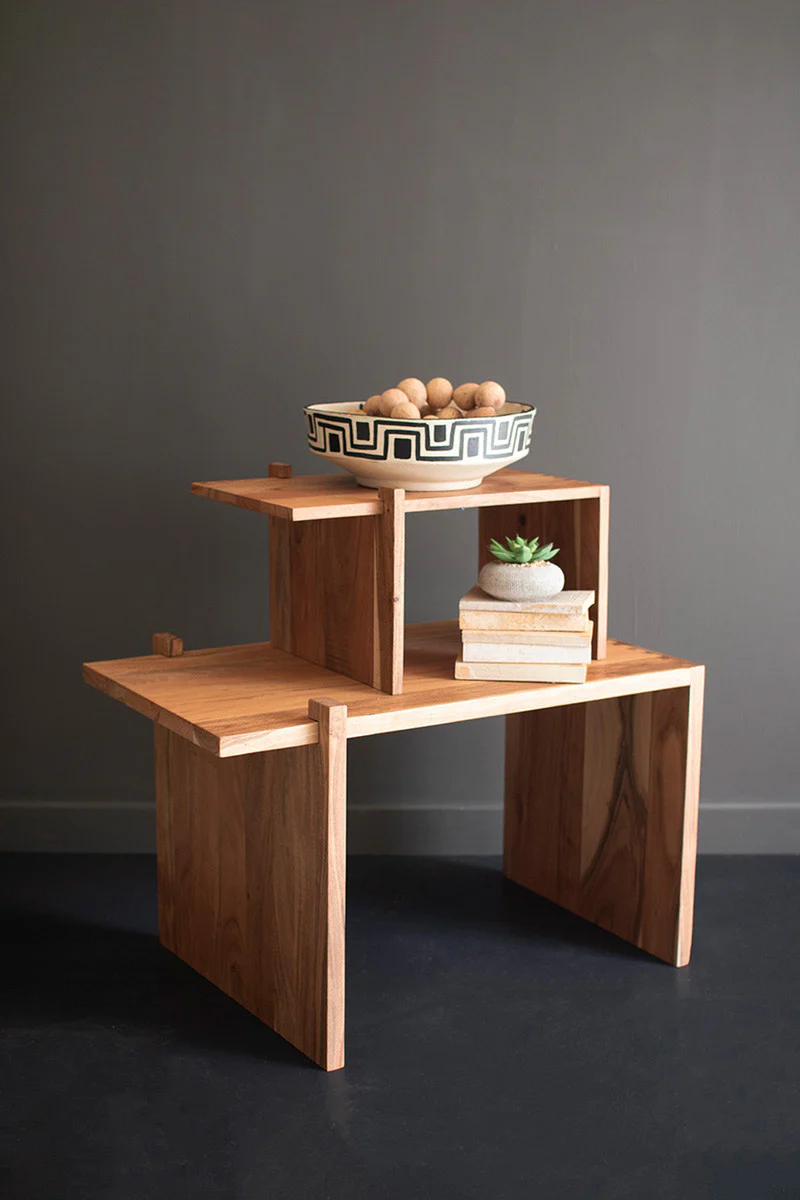 Acacia Wood Adjustable Coffee Table By Kalalou - Image 6