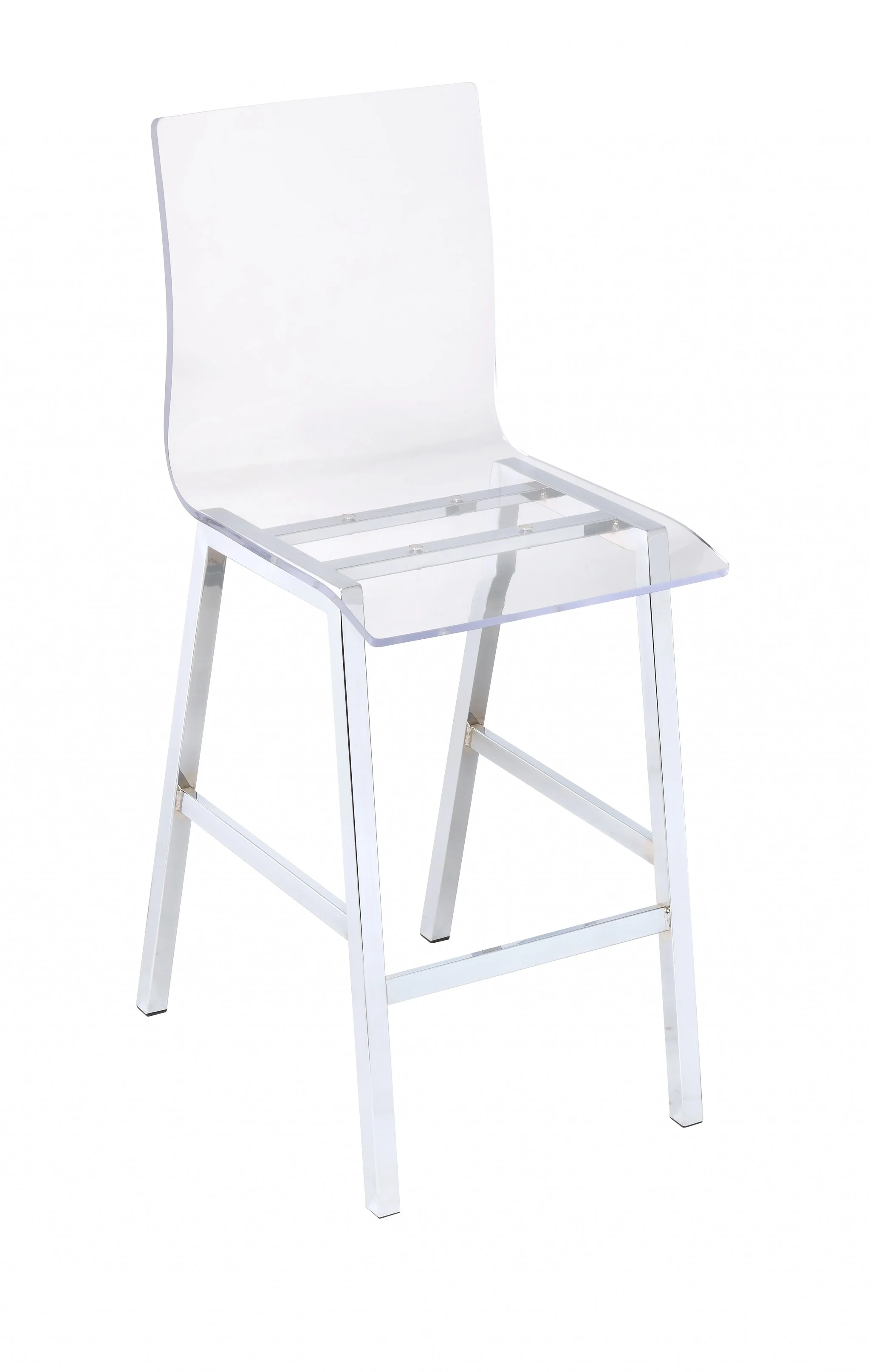 Acrylic And Chrome Counter Height Chair By Homeroots