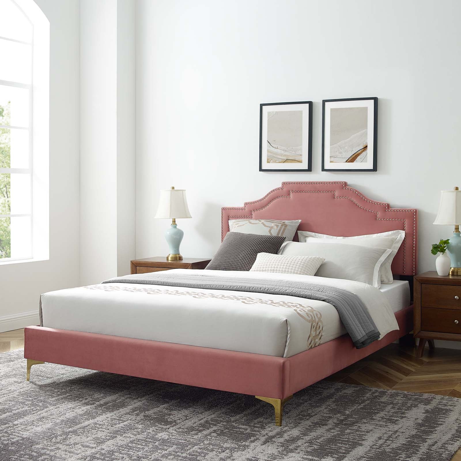 Adelaide Performance Velvet King Platform Bed By Modway - MOD-6862 - Image 21