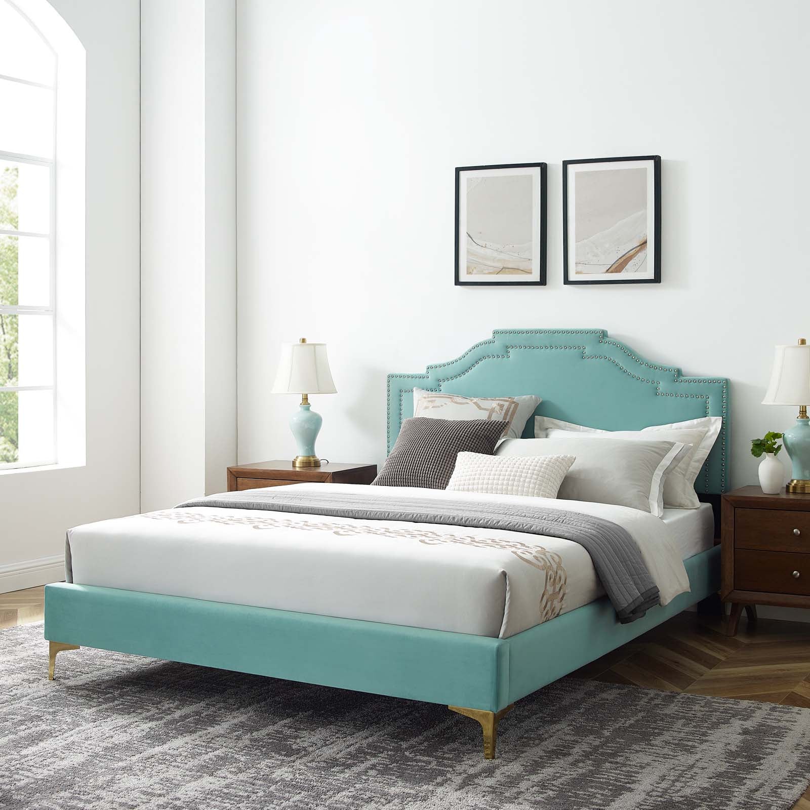 Adelaide Performance Velvet King Platform Bed By Modway - MOD-6862 - Image 49