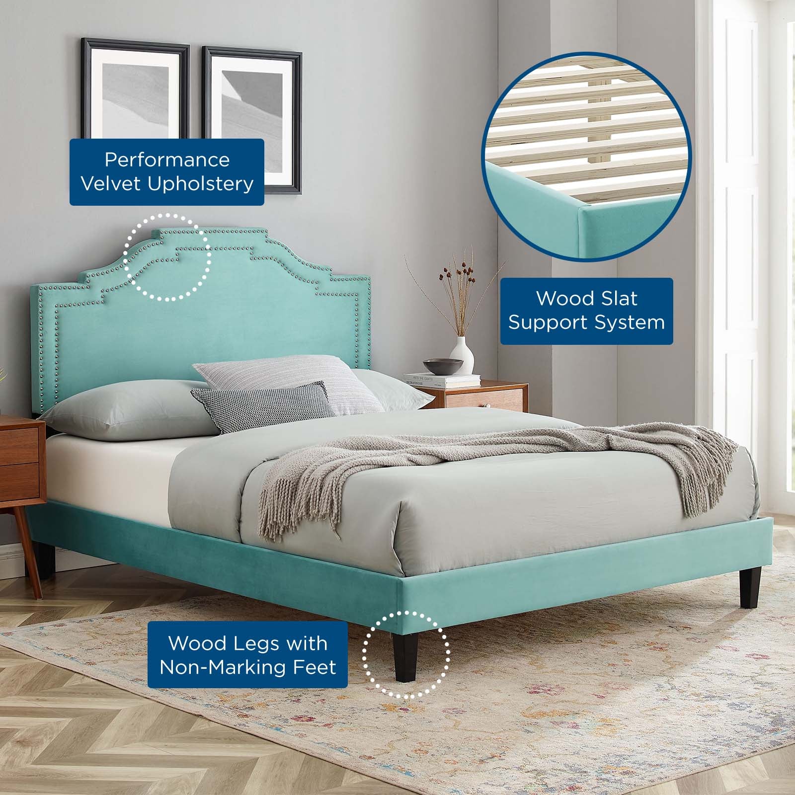 Adelaide Performance Velvet Twin Platform Bed By Modway - MOD-6852 - Image 44