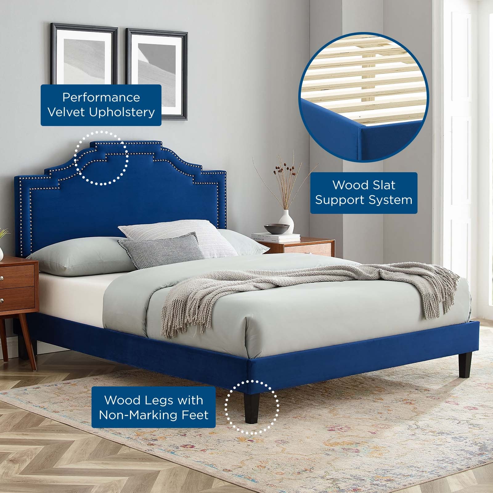 Adelaide Performance Velvet Twin Platform Bed By Modway - MOD-6852 - Image 57