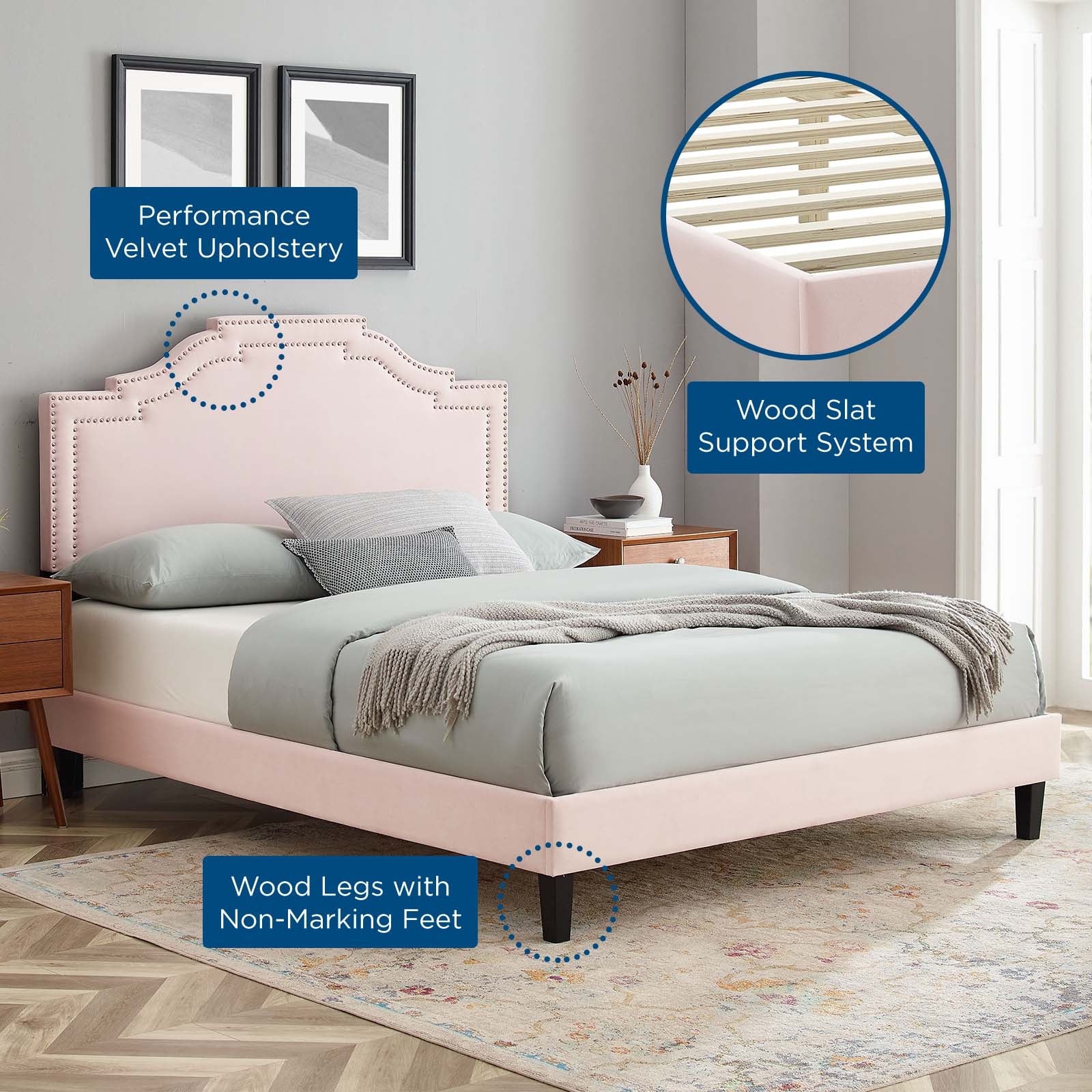 Adelaide Performance Velvet Twin Platform Bed By Modway - MOD-6852 - Image 70