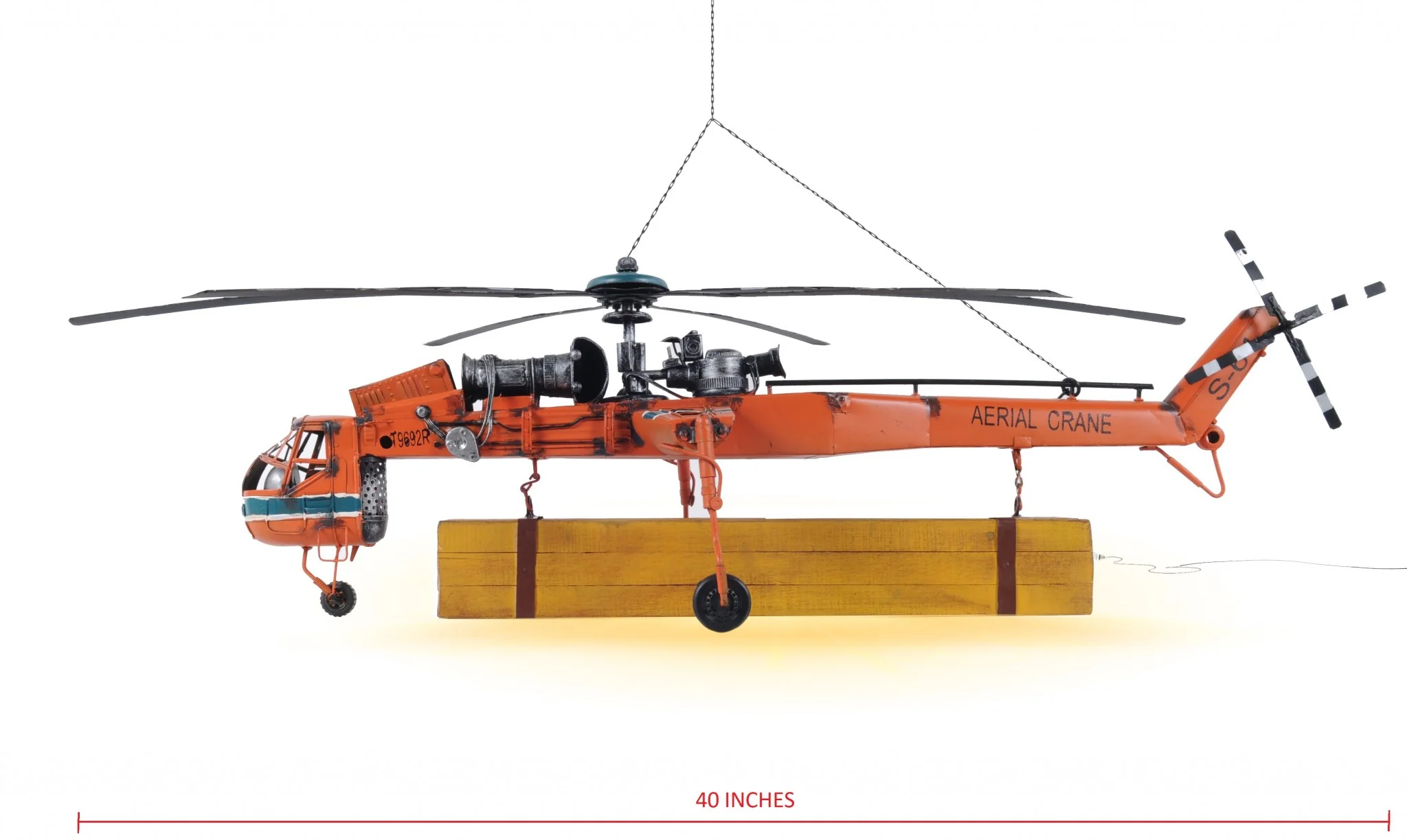 Aerial Crane Lifting Helicopter LED Sculpture By Homeroots