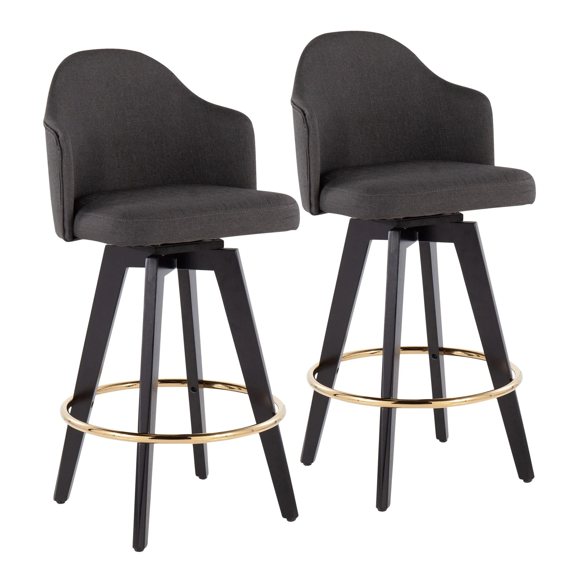 Ahoy 26" Counter Stool - Set of 2 By LumiSource - B26-AHOYUP2-SWVG BKCHAR2
