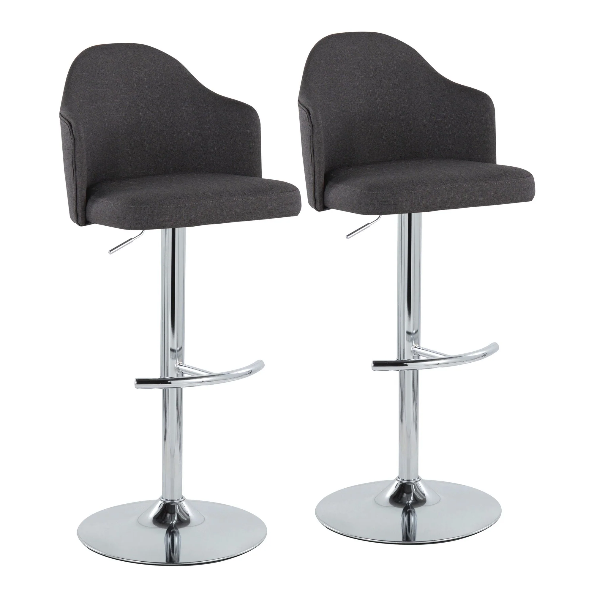 Ahoy Adjustable Barstool - Set of 2 By LumiSource - BS-AHOYUPFB-RT2 CHRCHAR2