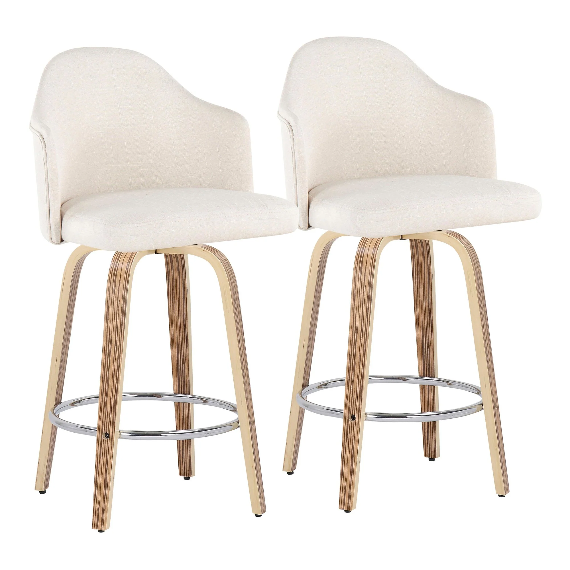 Ahoy Counter Stool - Set of 2 Cream By LumiSource - B26-AHOYUPGRT-R2 ZBCR2