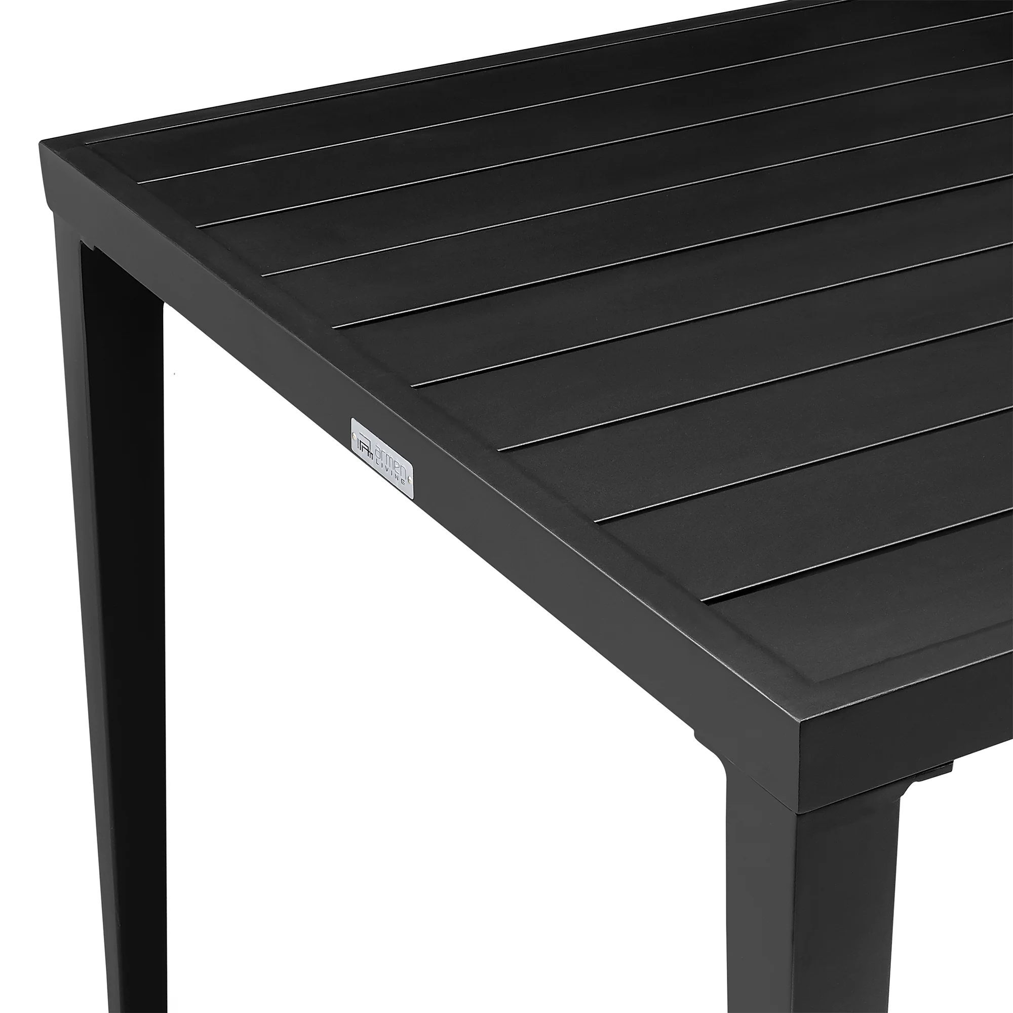Aileen Outdoor Patio 5-Piece Dining Table Set in Aluminum and Wicker with Grey Cushions By Armen Living - Image 10