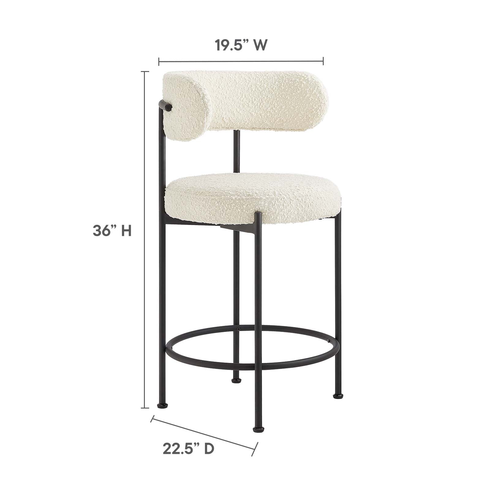 Albie Boucle Fabric Counter Stools - Set of 2 By Modway - EEI-6518 - Image 15