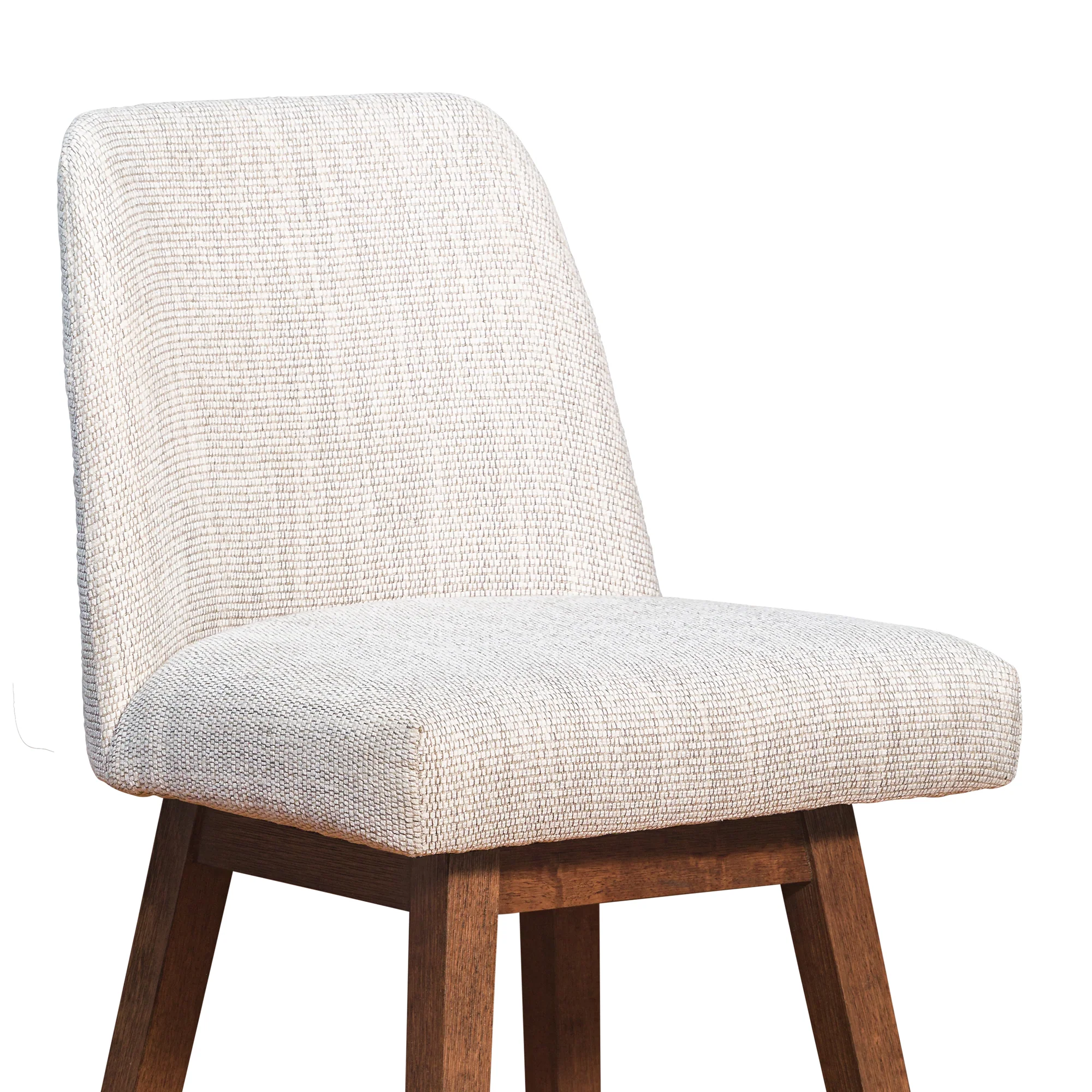 Amalie Swivel Counter Stool in Brown Oak Wood Finish with Beige Fabric By Armen Living - Image 7