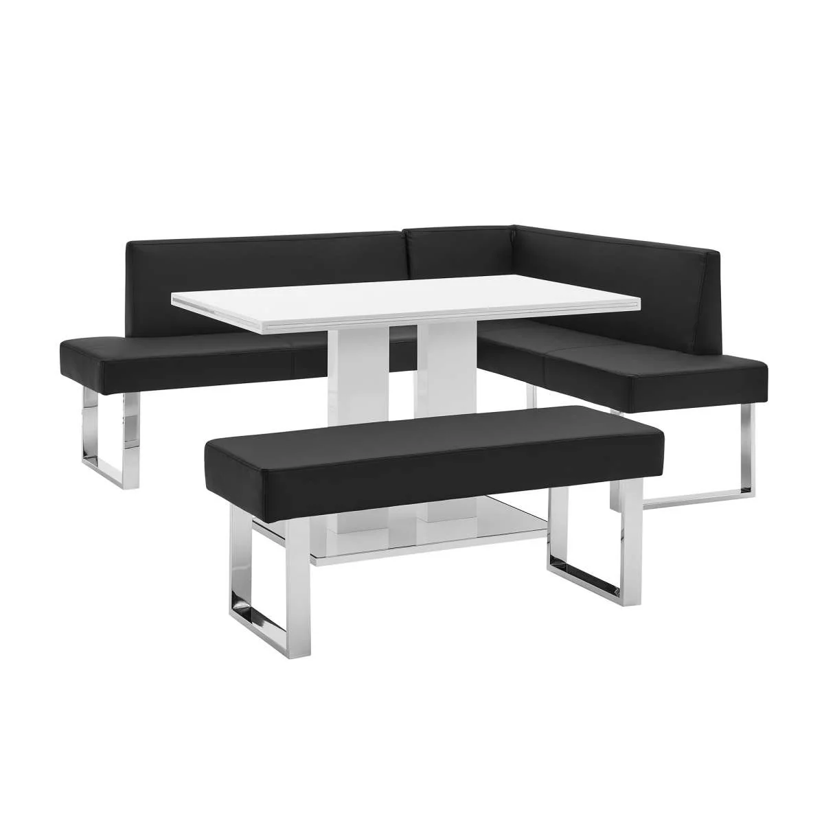 Amanda 3 Piece Black Rectangular Dining Set By Armen Living