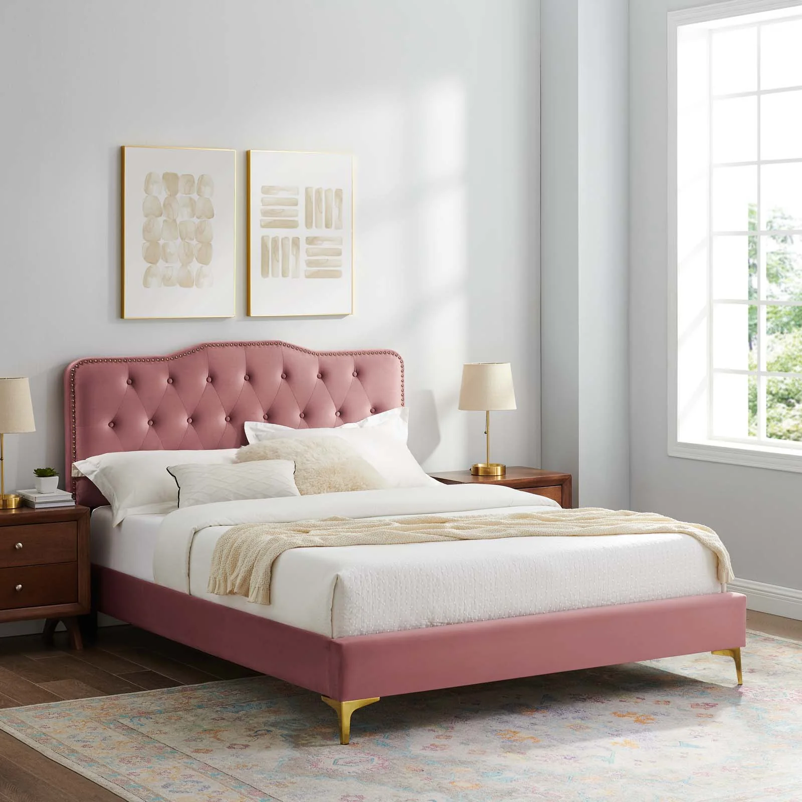 Amber Performance Velvet Queen Platform Bed By Modway - MOD-6775 - Image 23