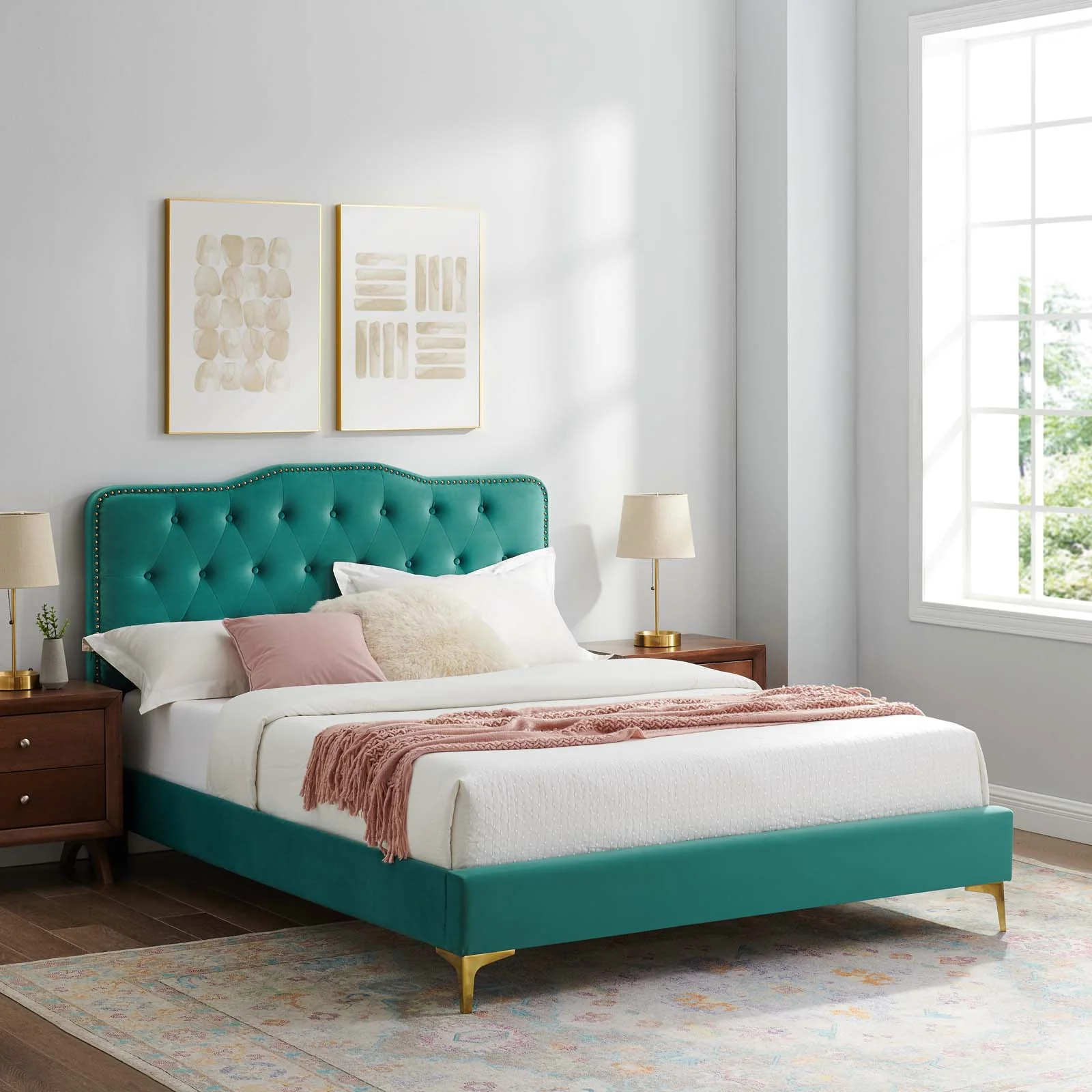 Amber Performance Velvet Queen Platform Bed By Modway - MOD-6775 - Image 98