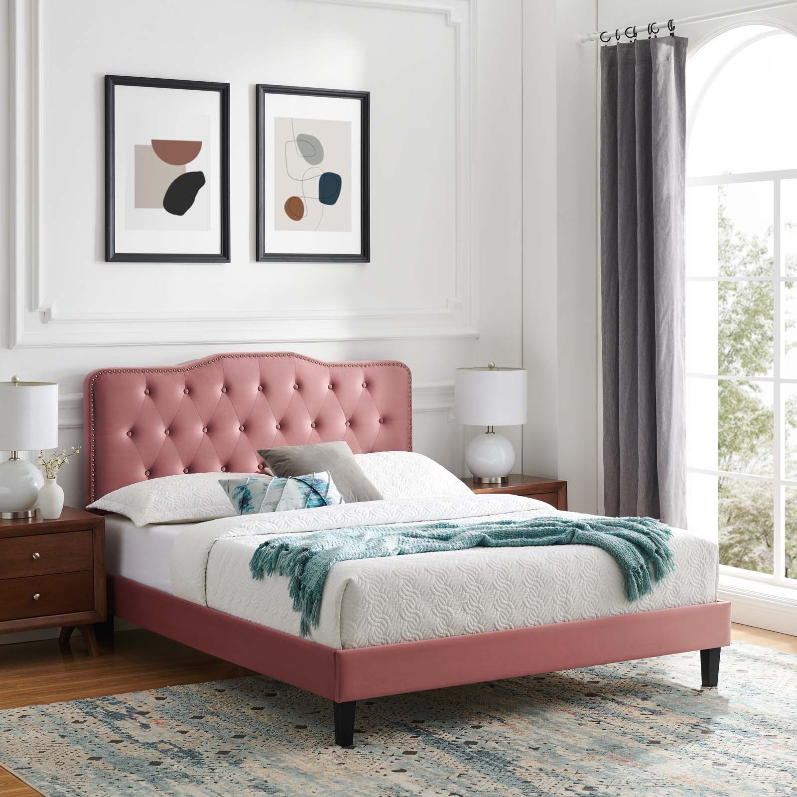 Amber Performance Velvet Queen Platform Bed By Modway - MOD-6777 - Image 21